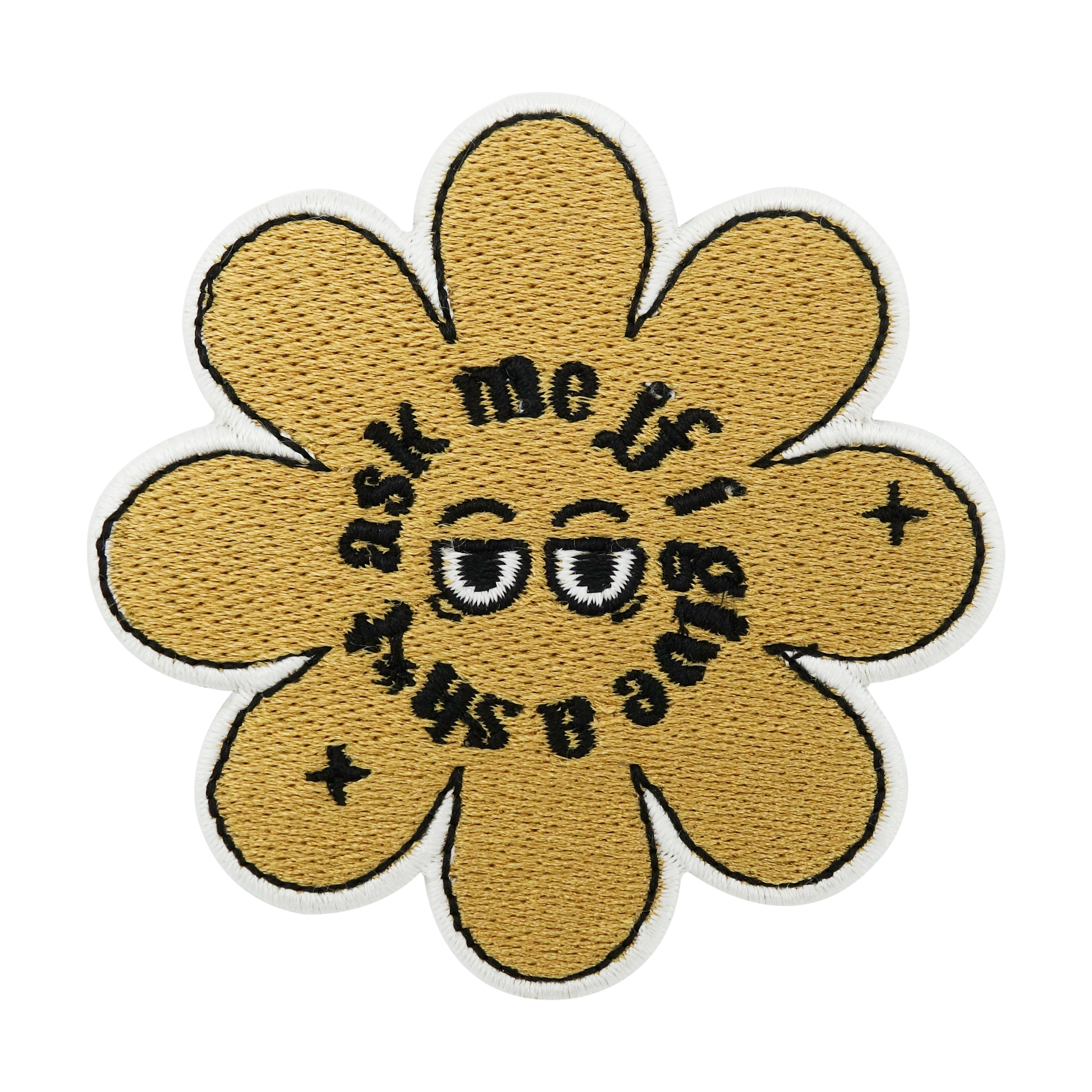Gelber Blumen Ask Me If I Give A Shit Patch 