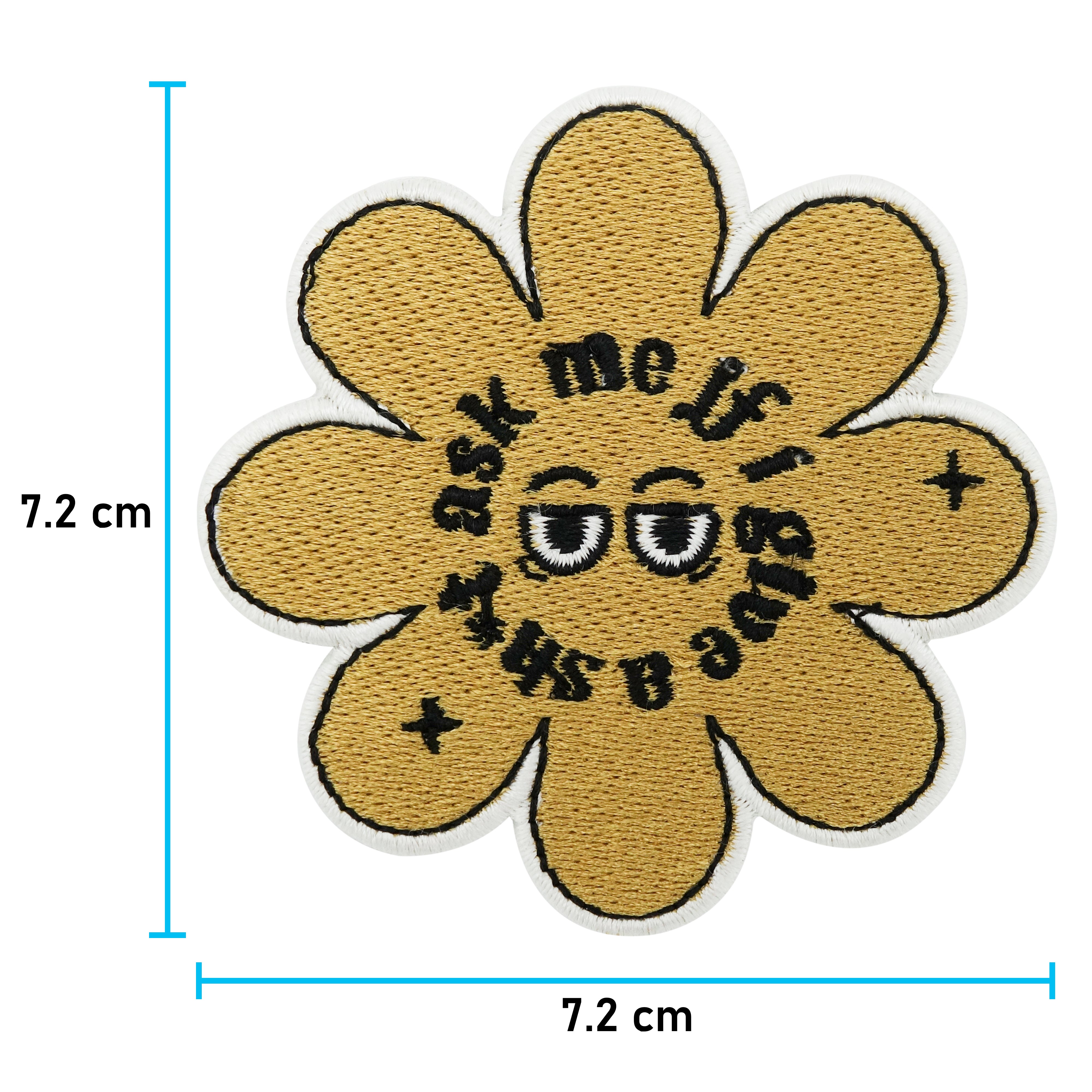 Blumen Patch mit der Maße: 7,2 x 7,2 cm