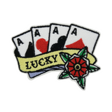Lucky Ass Patch | Karten, Glücksspiel Bügelbild | Poker, Biker Flicken
