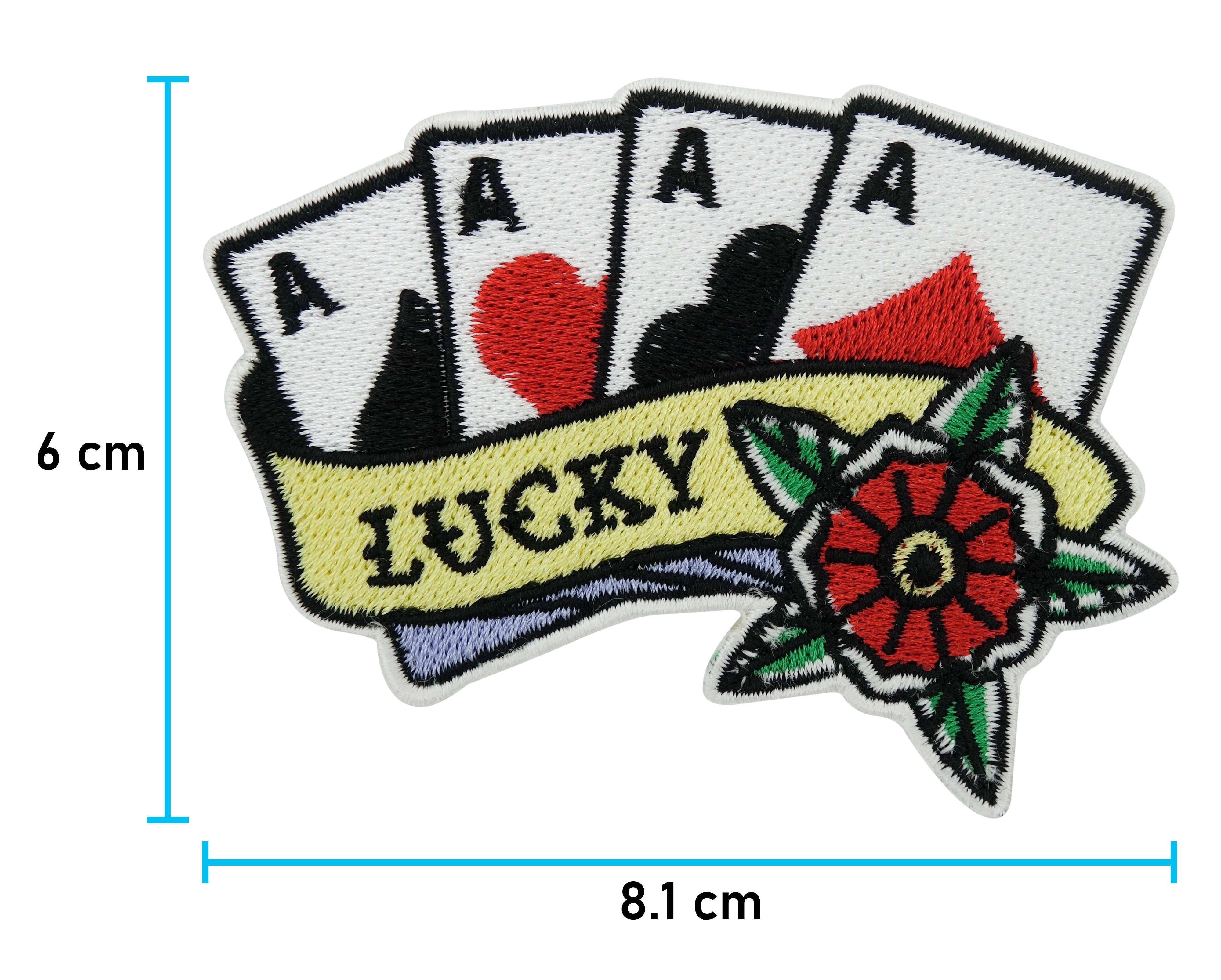 Lucky Karten Patch mit der Maße: 6 x 8,1 cm