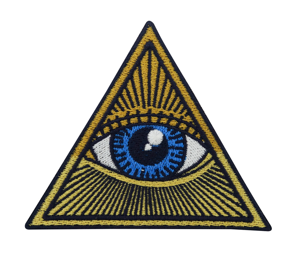 Gelber Illuminati Dreieck Patch