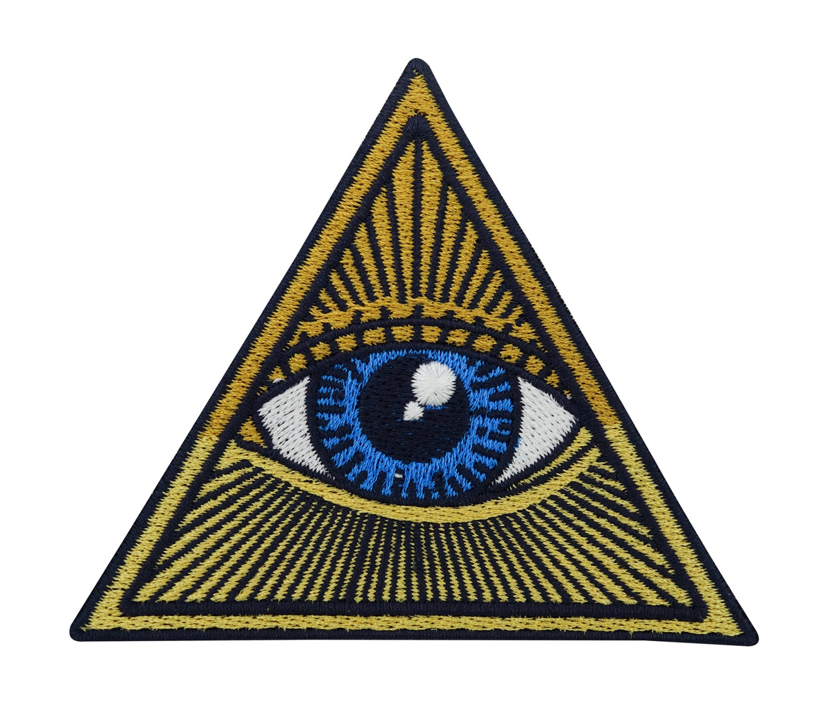 Gelber Illuminati Dreieck Patch