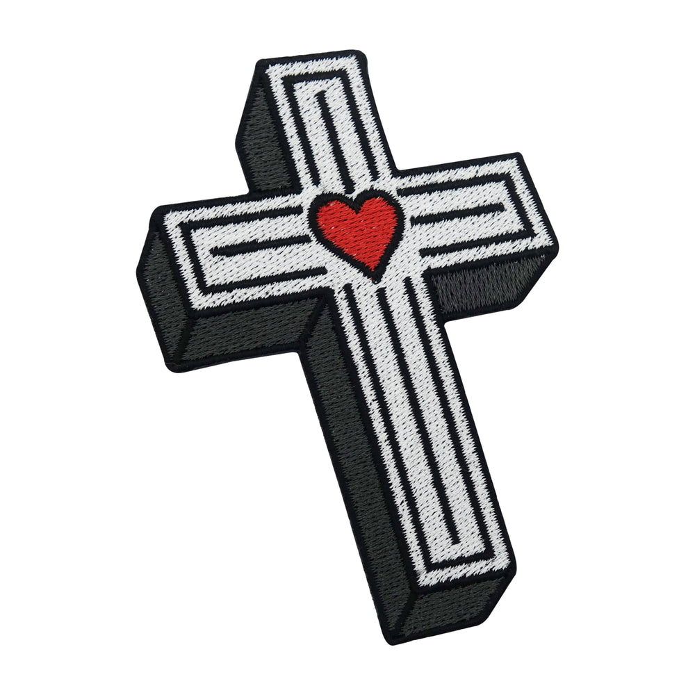 Weißer christliches Kreuz Patch
