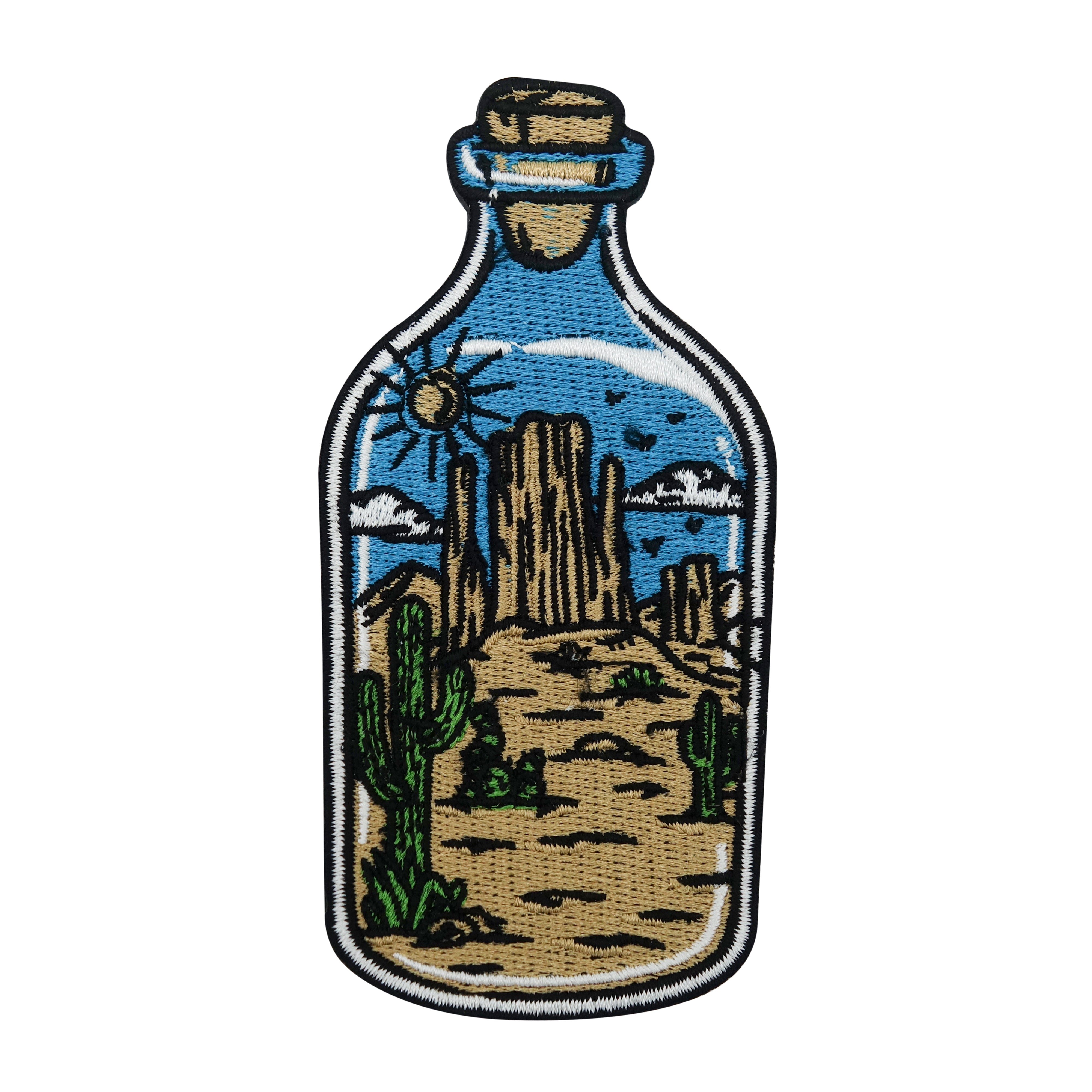 Braun-blauer Wüste in der Flasche Patch