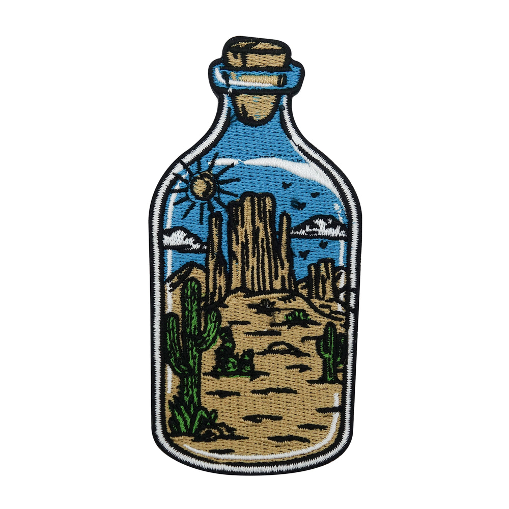 Braun-blauer Wüste in der Flasche Patch