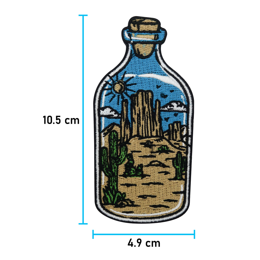Wüste in der Flasche Patch mit der Maße: 10,5 x 4,9 cm