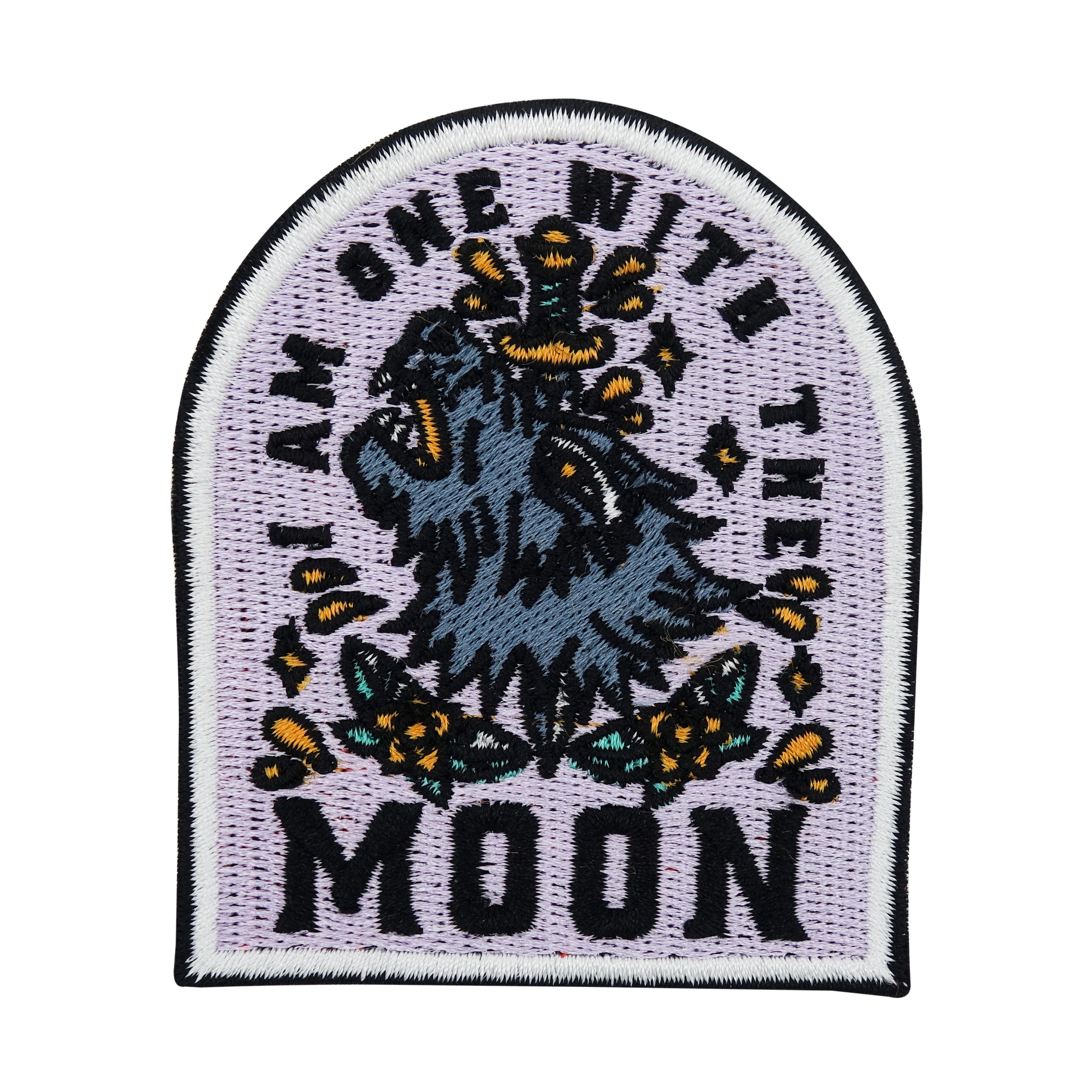 Lila I am one with the Moon Wolf Motiv Patch