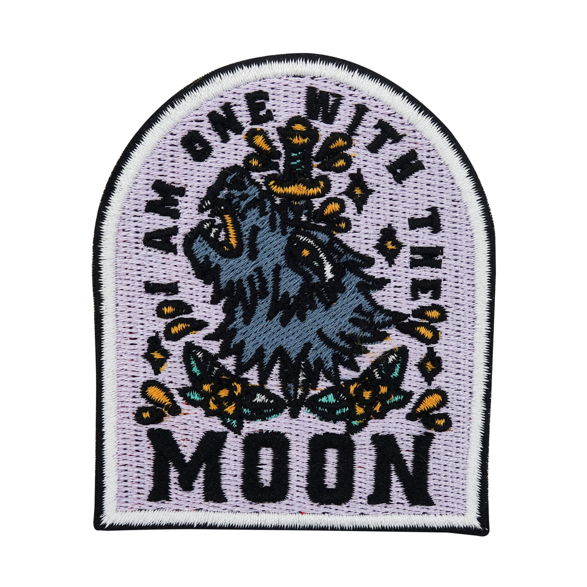 Lila I am one with the Moon Wolf Motiv Patch