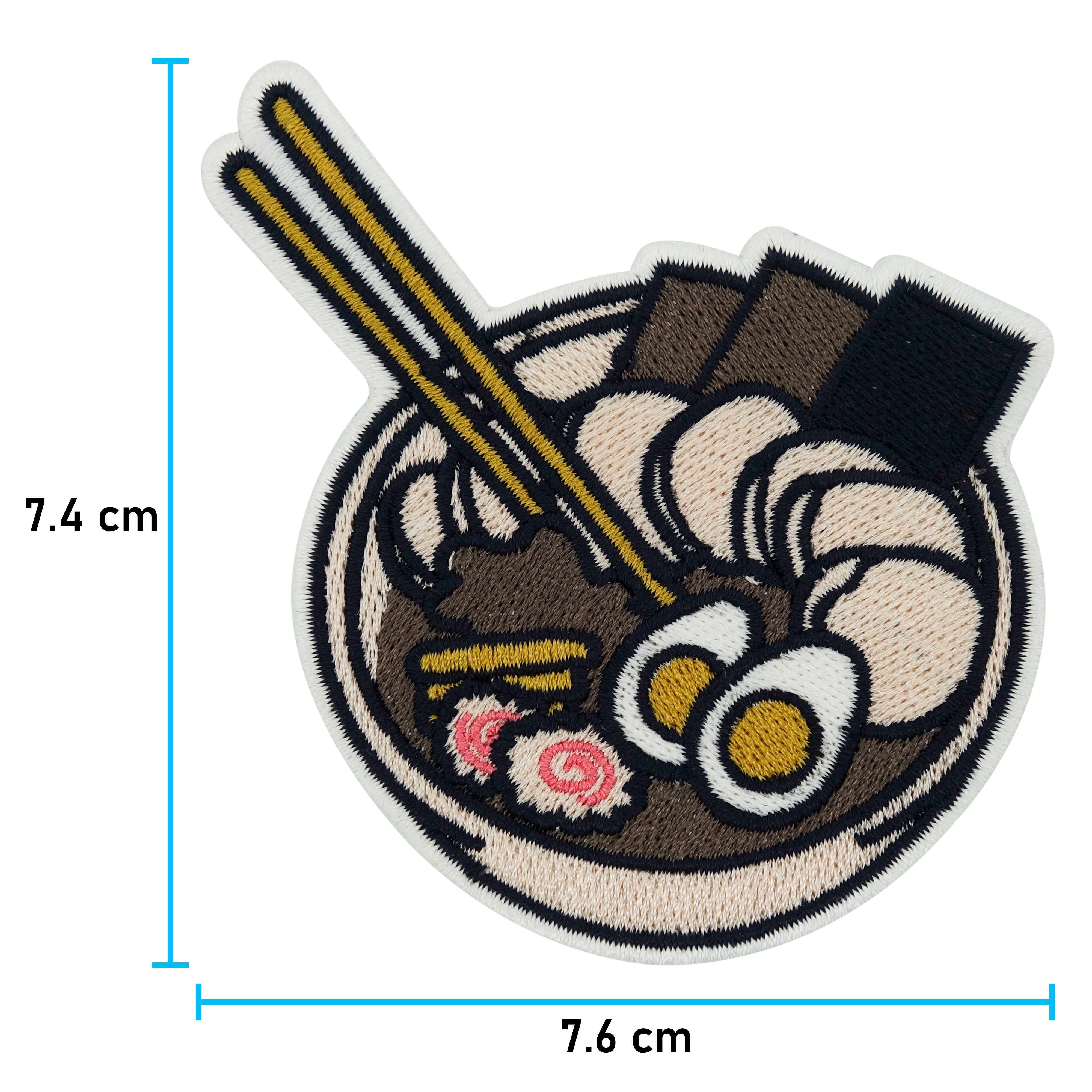 Ramen Bowl Patch mit der Maße: 7,4 x 7,6 cm
