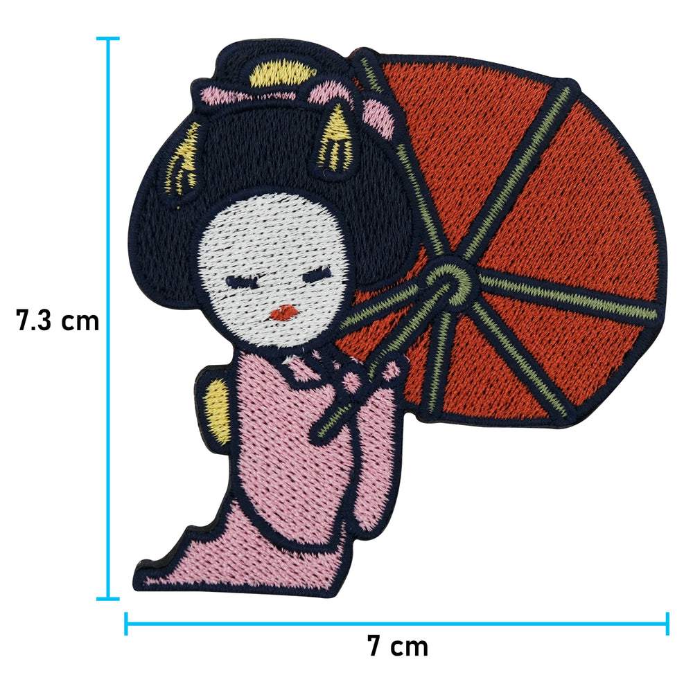 Japanische Frau Patch mit der Maße: 7,3 x 7 cm