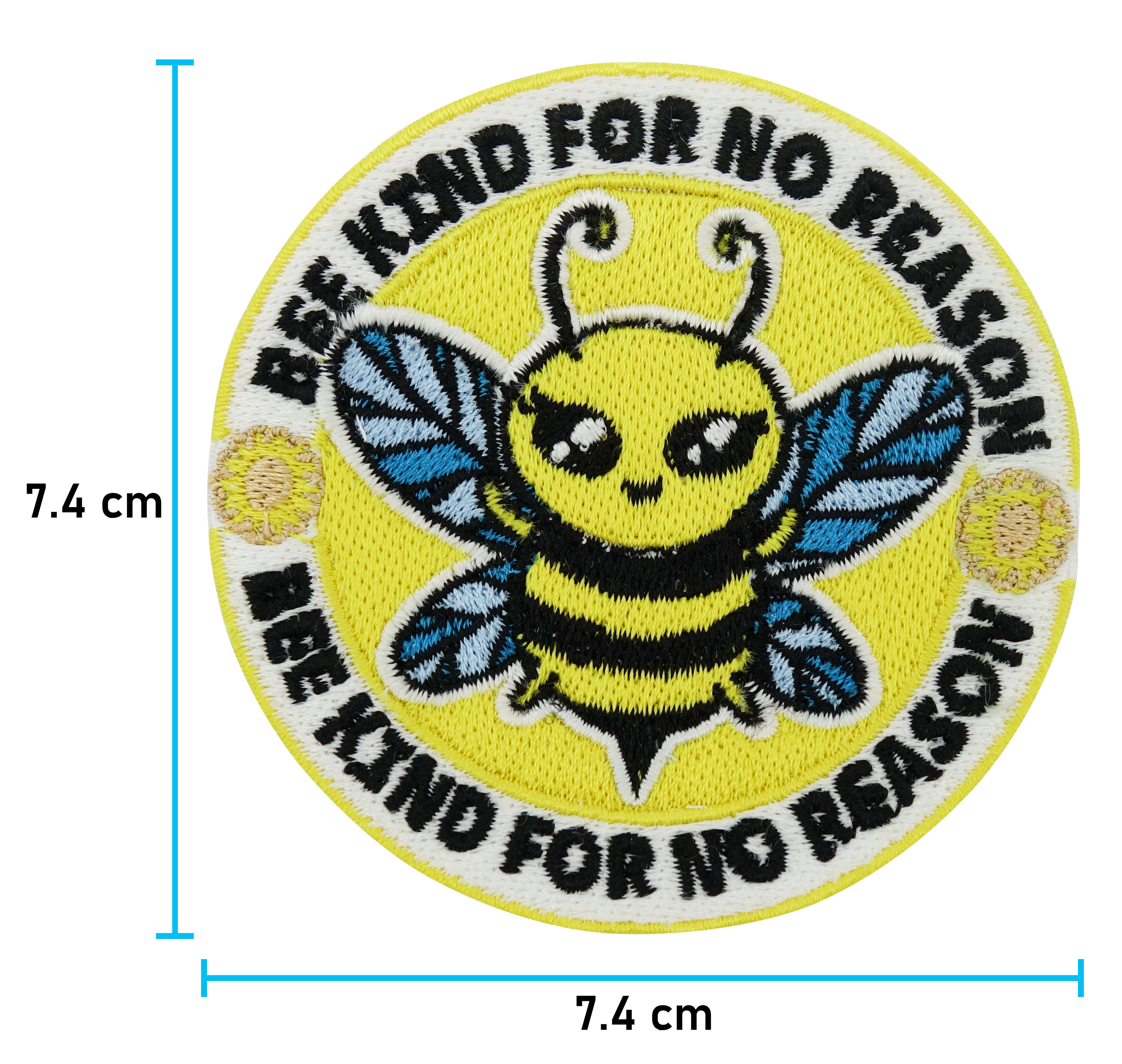 Bienen Patch mit der Maße: 7,4 x 7,4 cm