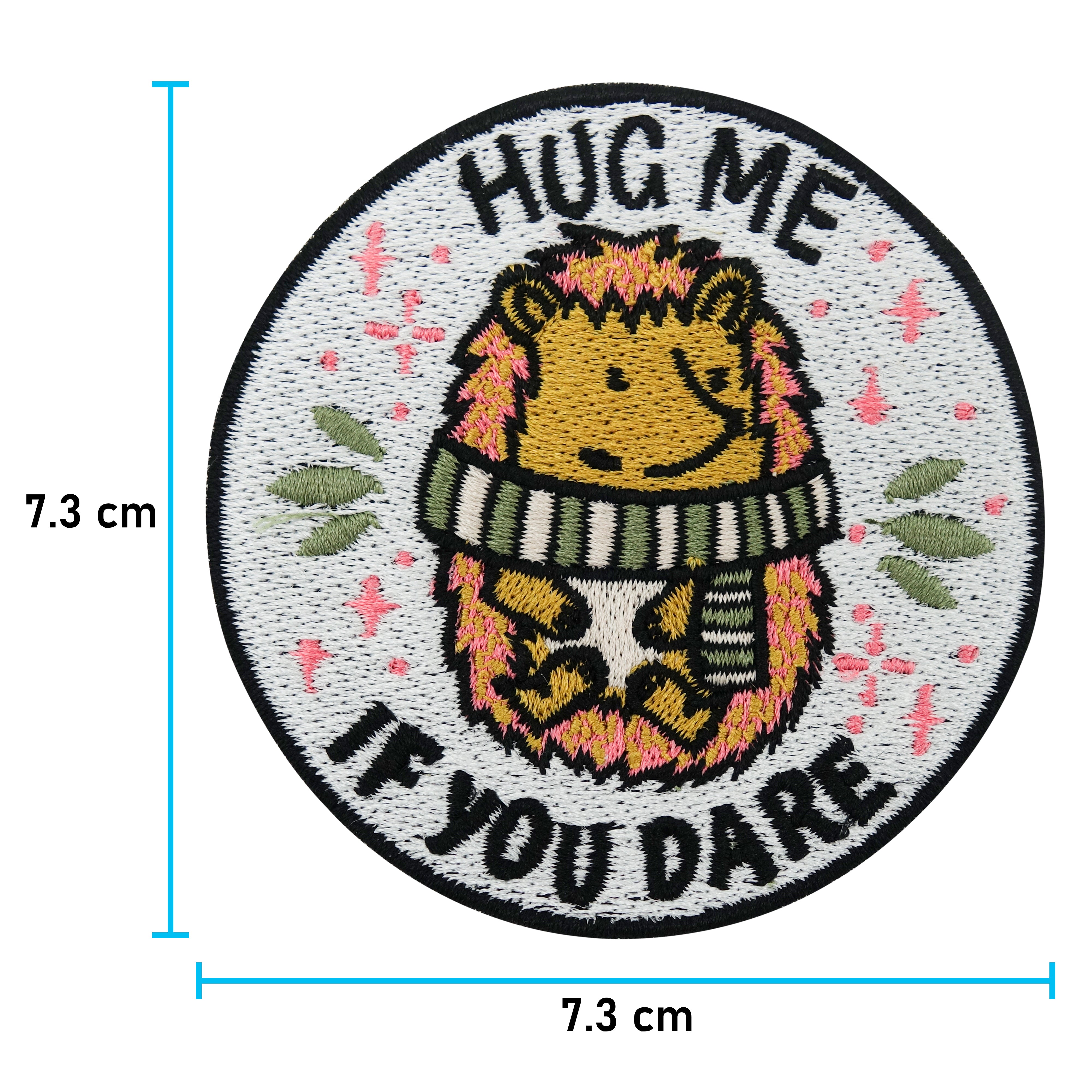 Igel Patch mit der Maße: 7,3 x 7,3 cm