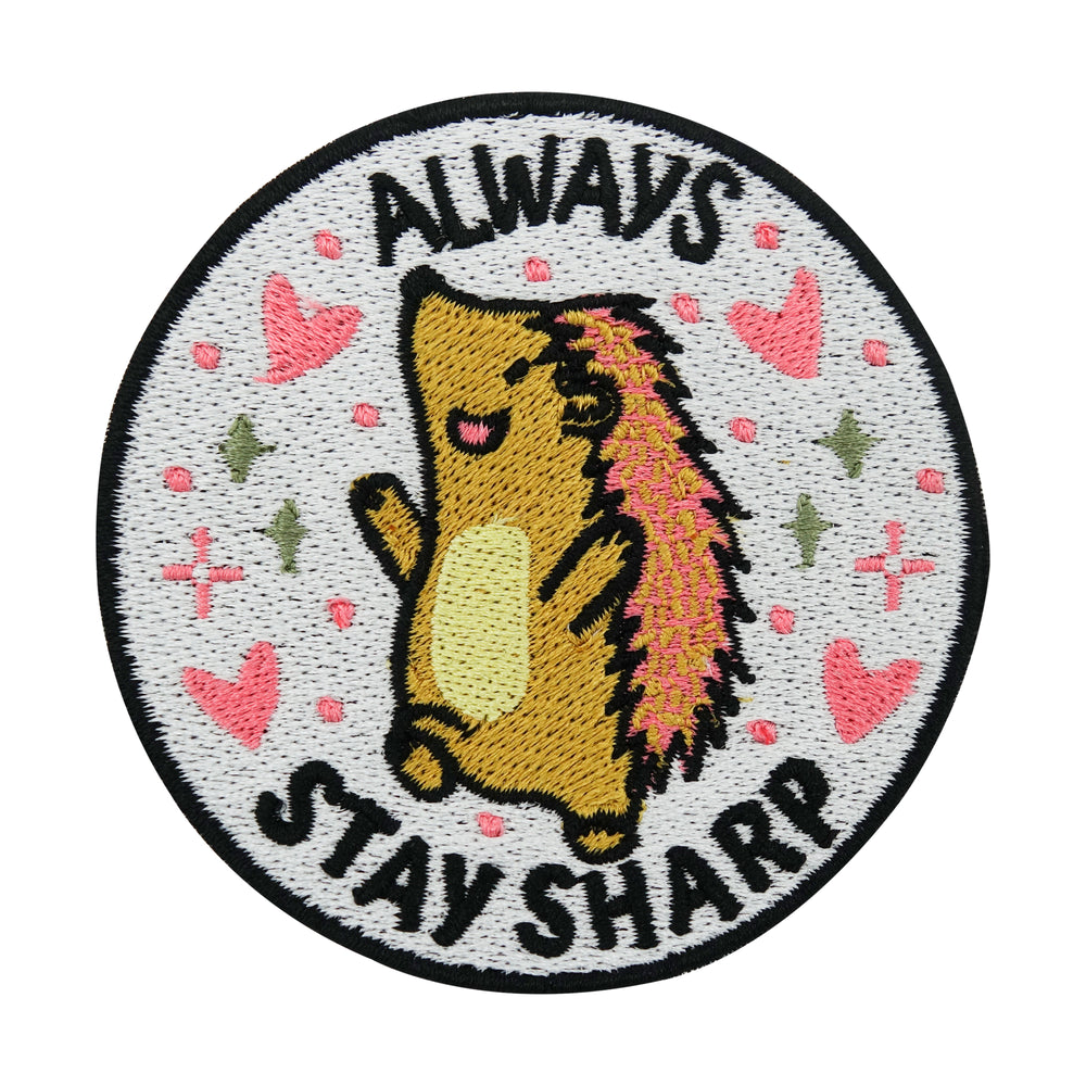Weißer Always Stay Sharp Igel Patch