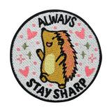 Weißer Always Stay Sharp Igel Patch
