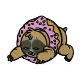 Lustiger Donut Faultier Patch | Tier DIY Flicken | Cute Sloth Aufnäher
