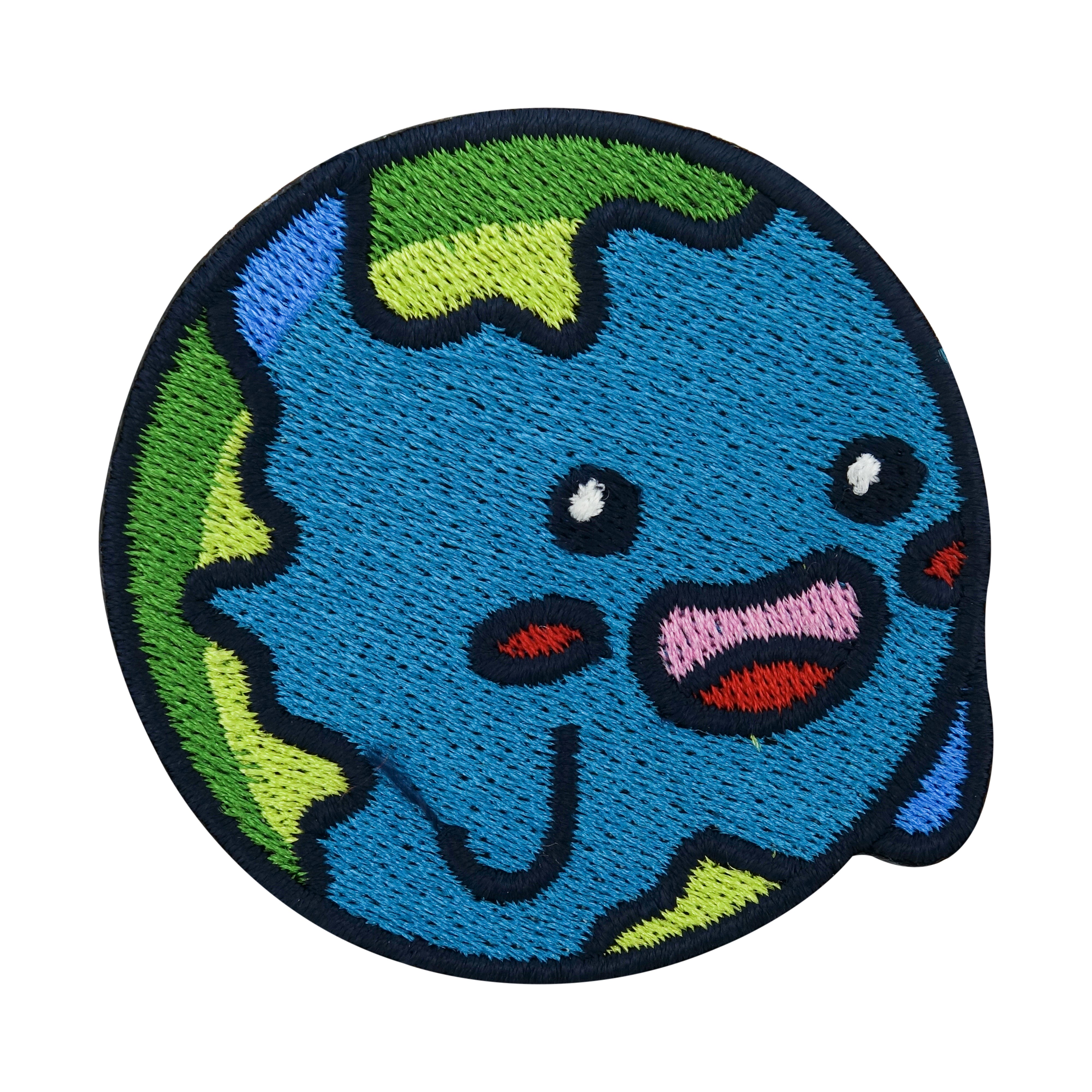 Blauer lächelnde Erde Patch