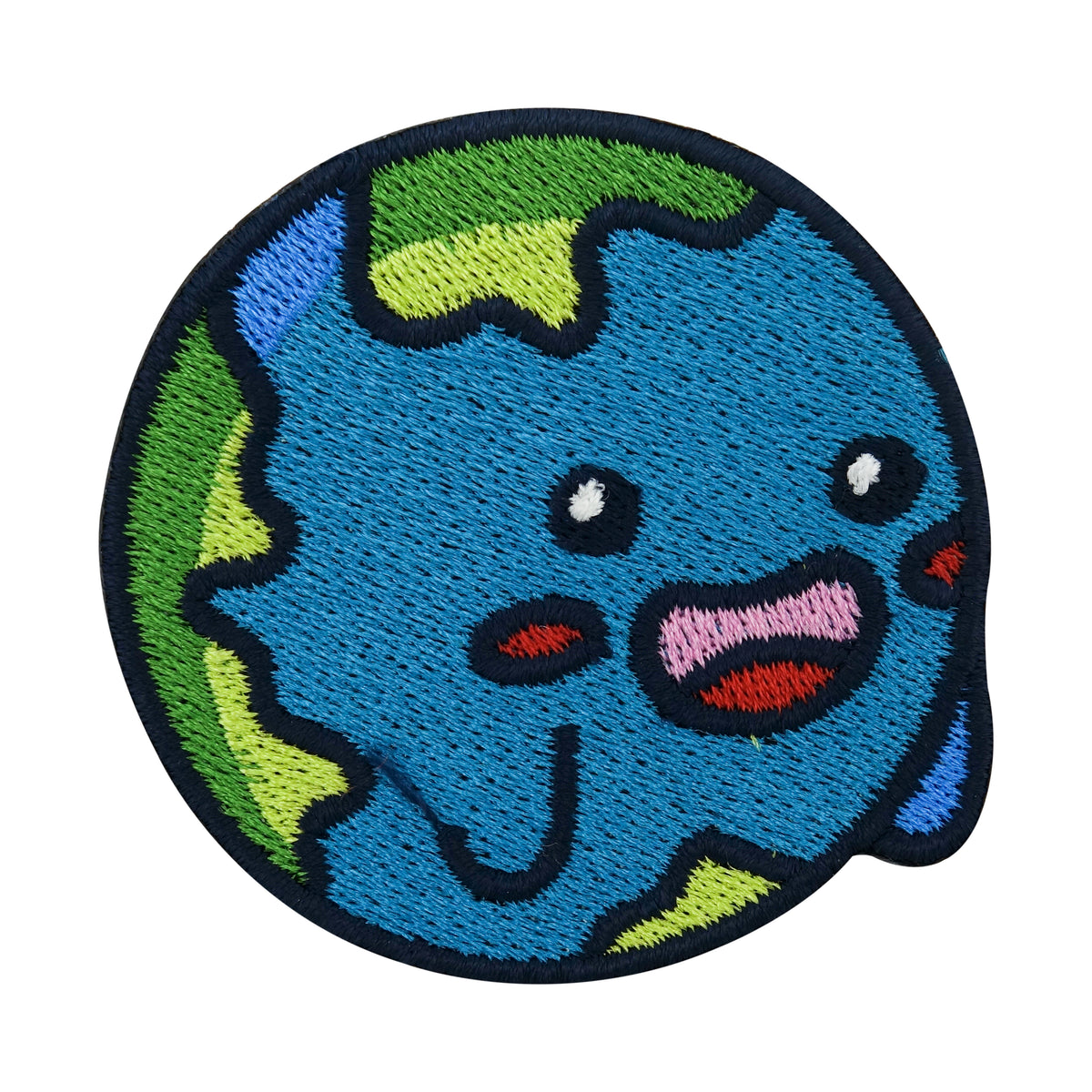 Blauer lächelnde Erde Patch