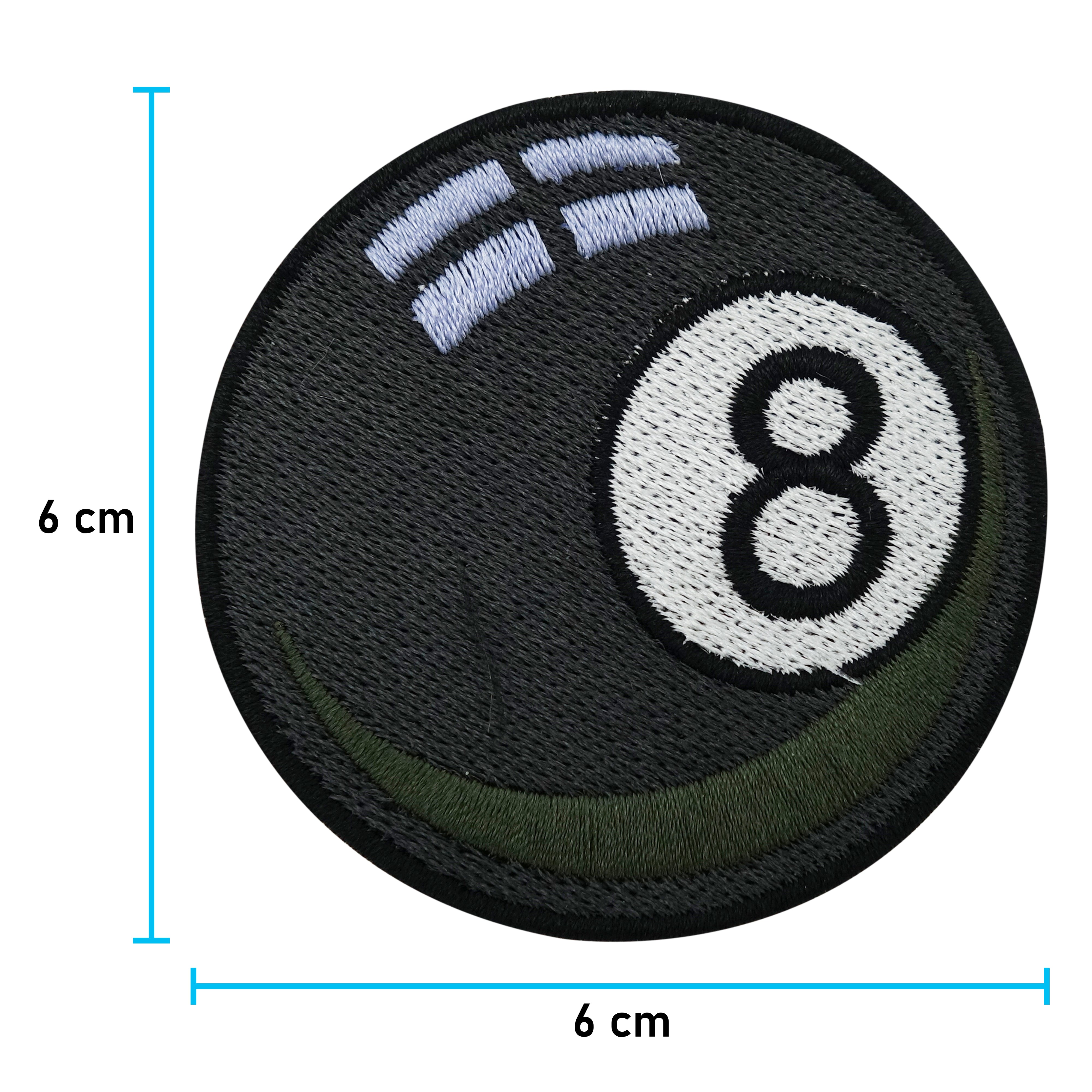 Billardkugel Patch mit der Maße: 6 x 6 cm