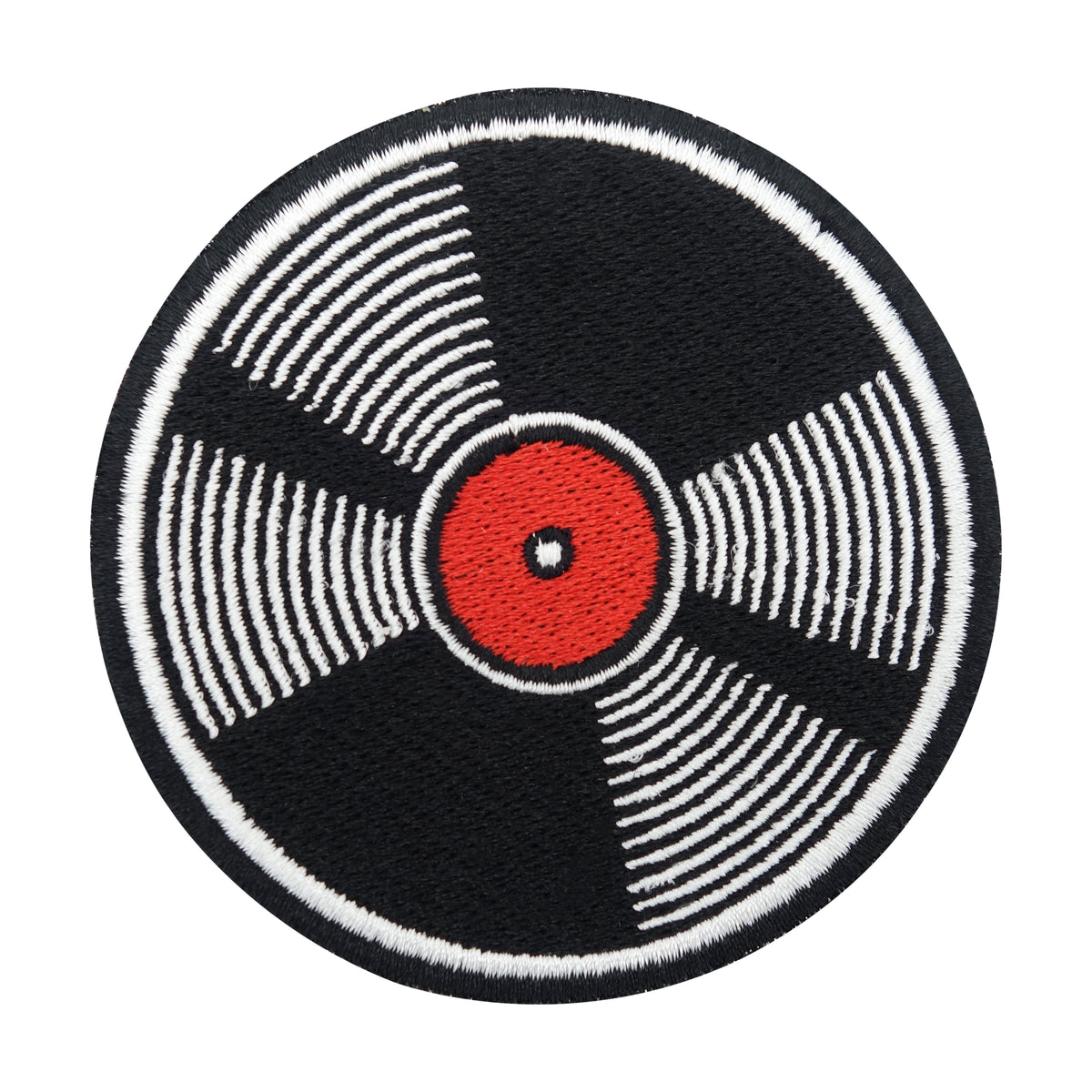 Schallplatte Klett Patch  | Musik Klett Patches, Retro Aufnäher, Vinyl Klettpatches, Outdoor Klettpatch Rund 8cm, Rock Badge
