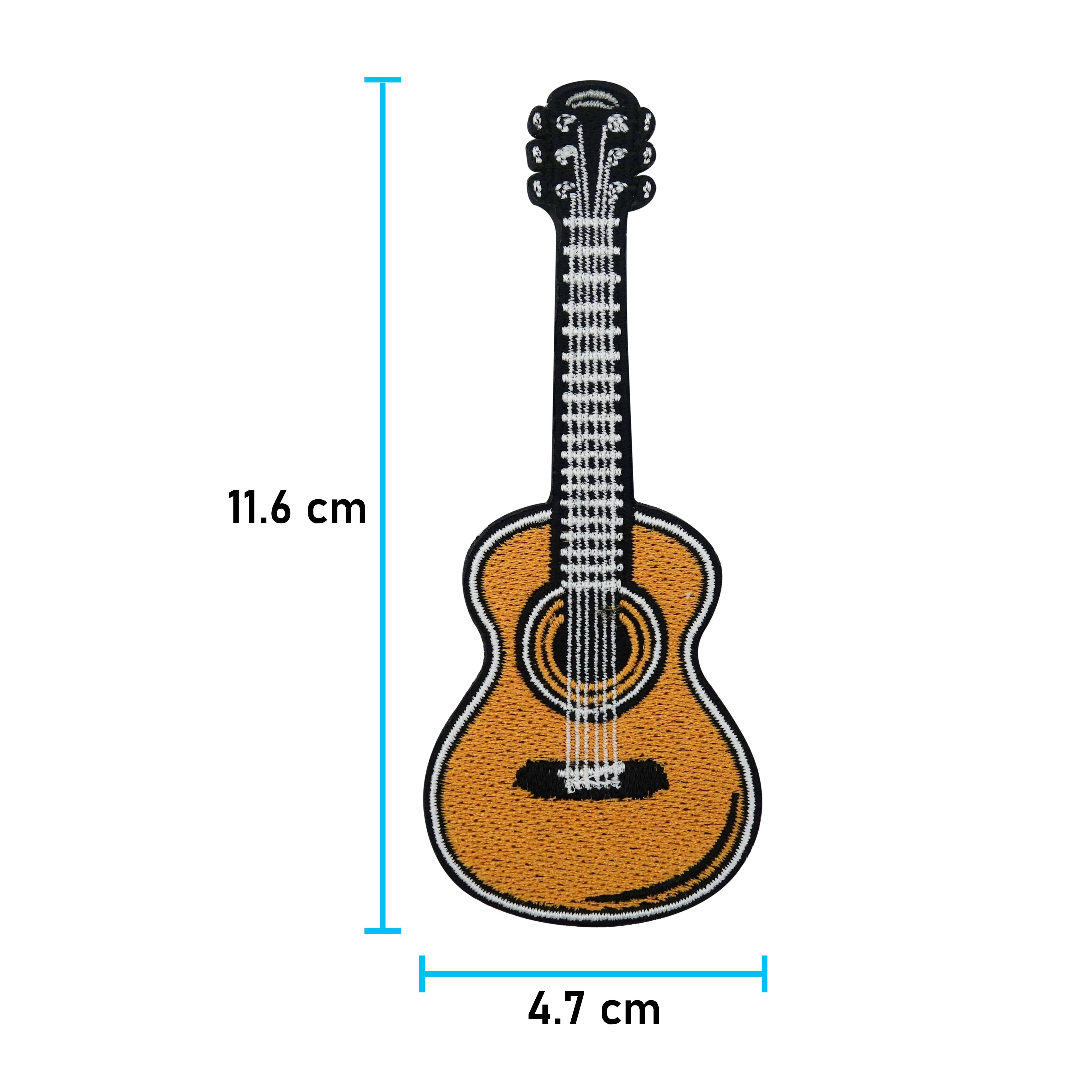 Gitarre Patch mit der Maße: 11,6 x 4,7 cm
