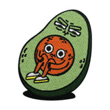 Grüner Cartoon Avocado mit Gesichtern Patch