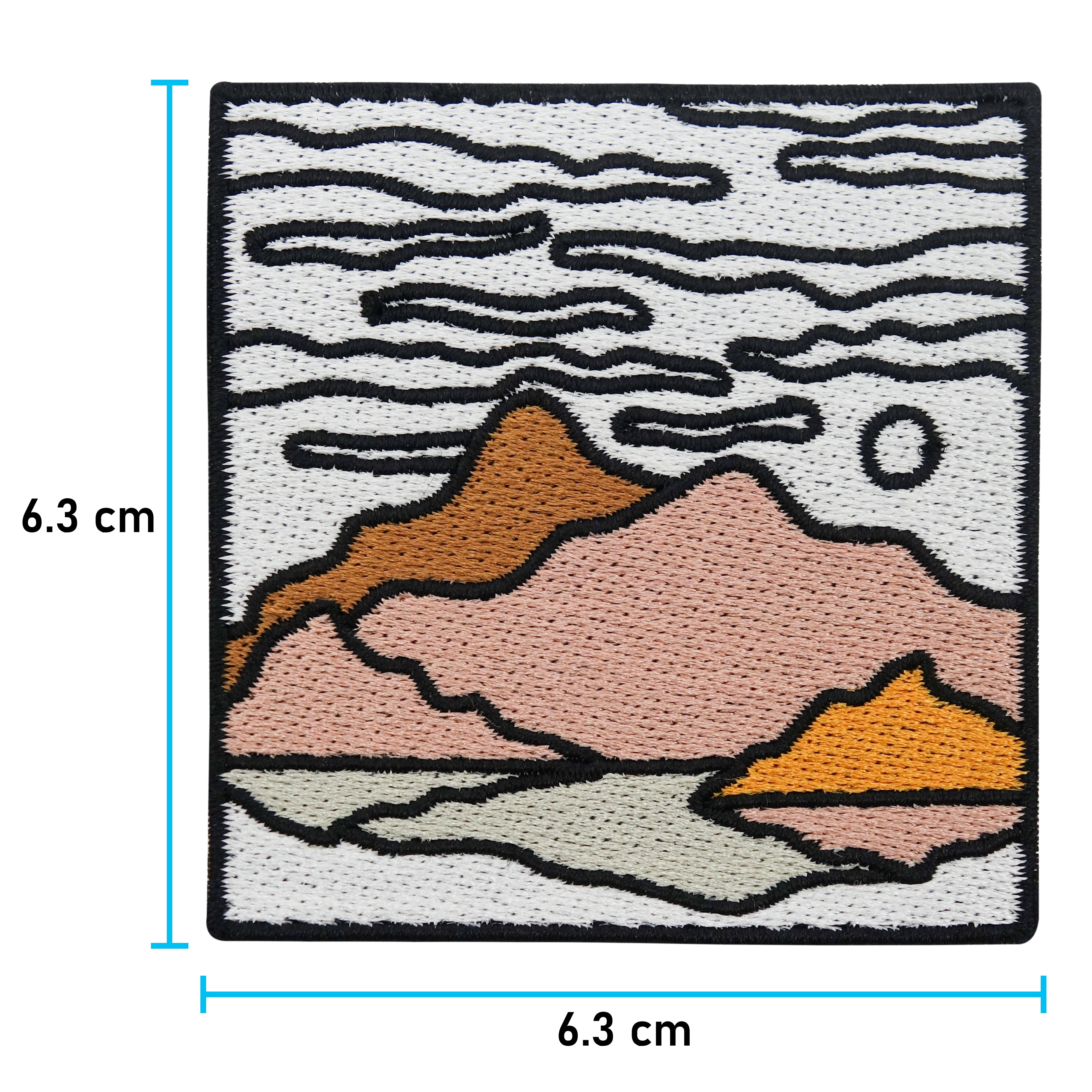 Berglandschaft Patch mit der Maße: 6,3 x 6,3 cm