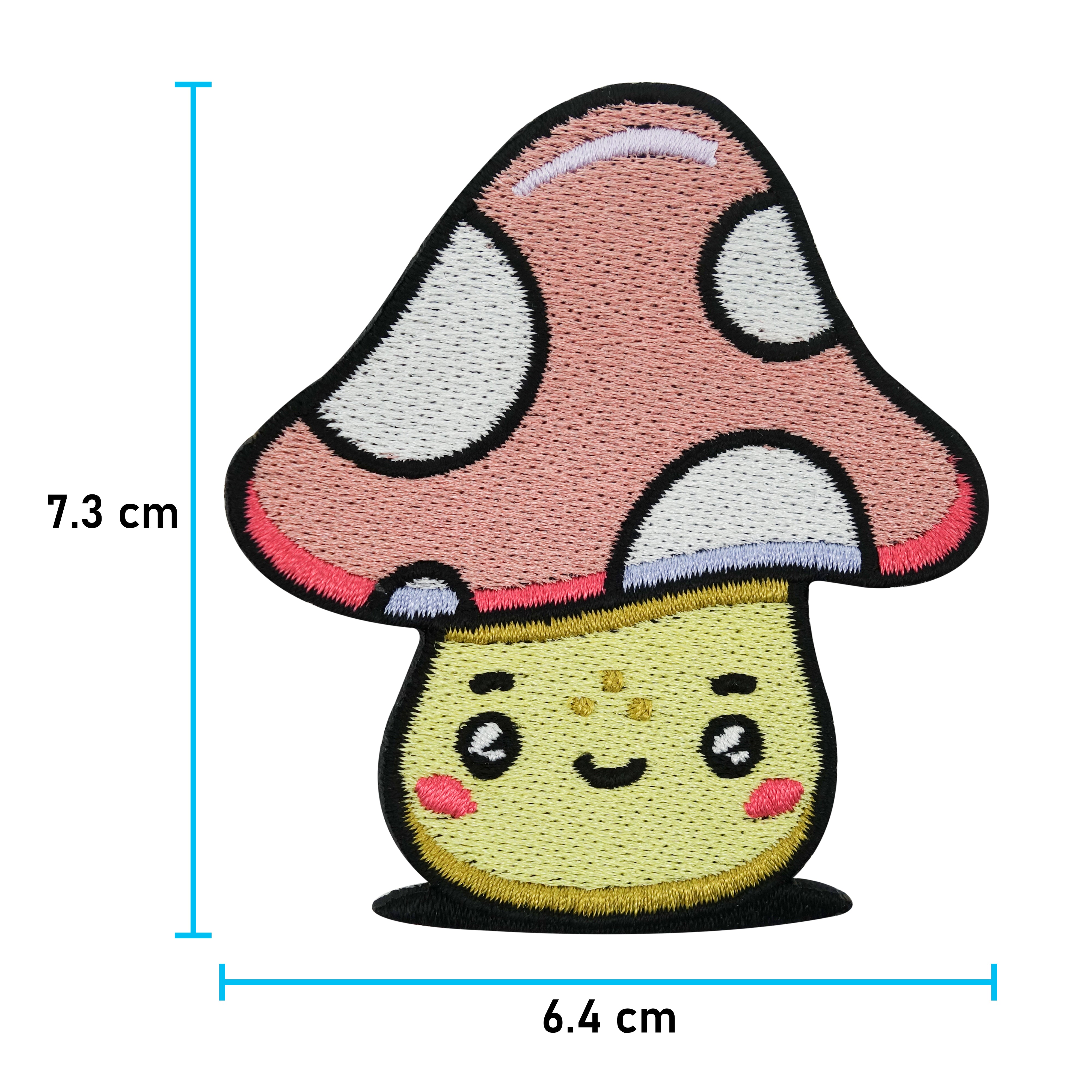 Pilz Patch mit der Maße: 7,3 x 6,4 cm