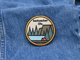 Backpacker Life | Wandern Patches, Berg Bügelbild, Wald Aufbügler, Camping Aufnäher, Baum Bügelpatch, Finally Home Patch zum Aufbügeln