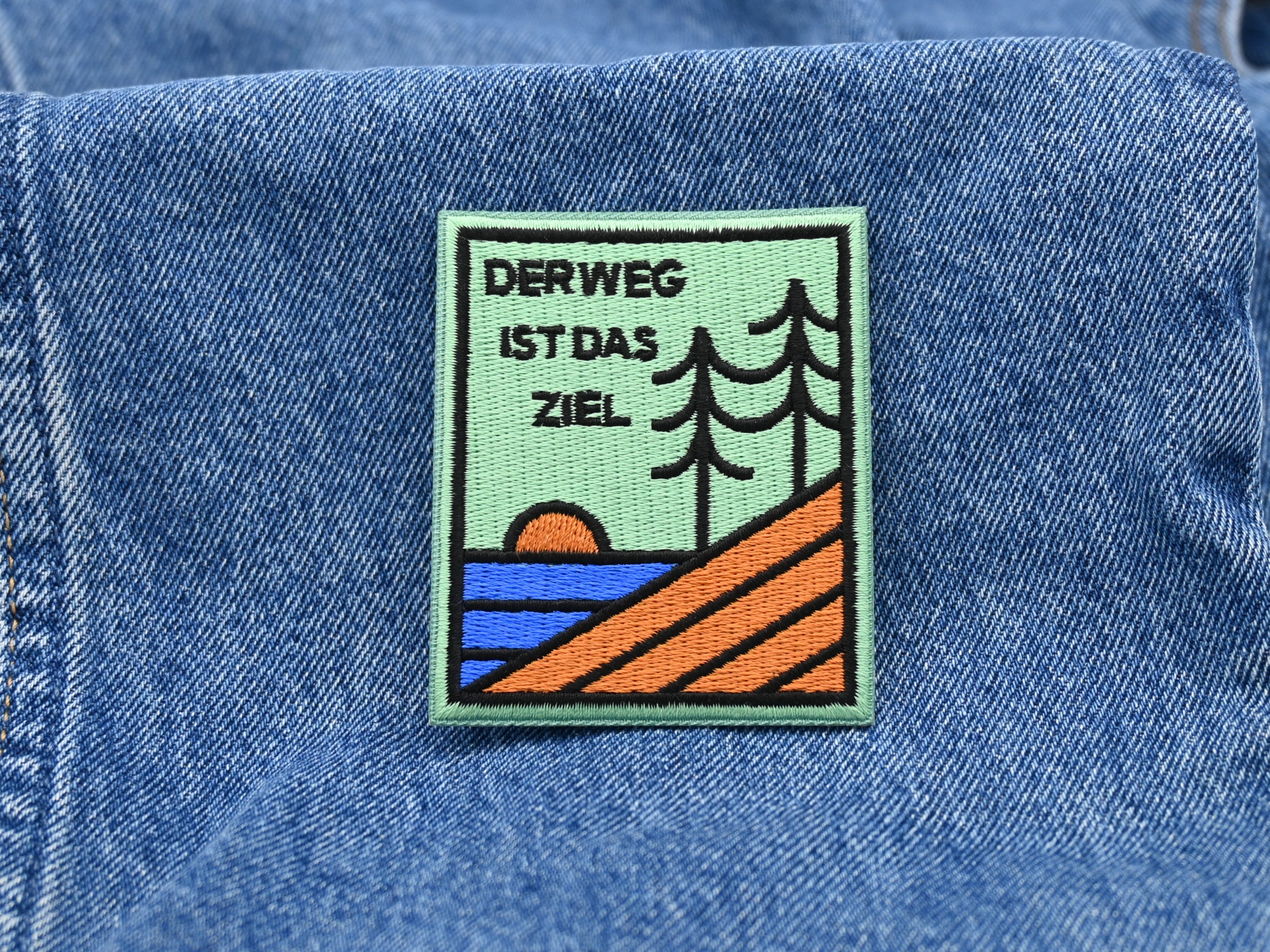 Der Weg ist das Ziel | Wanderer Patches, Berg Bügelbild, Sonne Aufbügler, Baum Aufnäher, Flicken, Finally Home Patch zum Aufbügeln