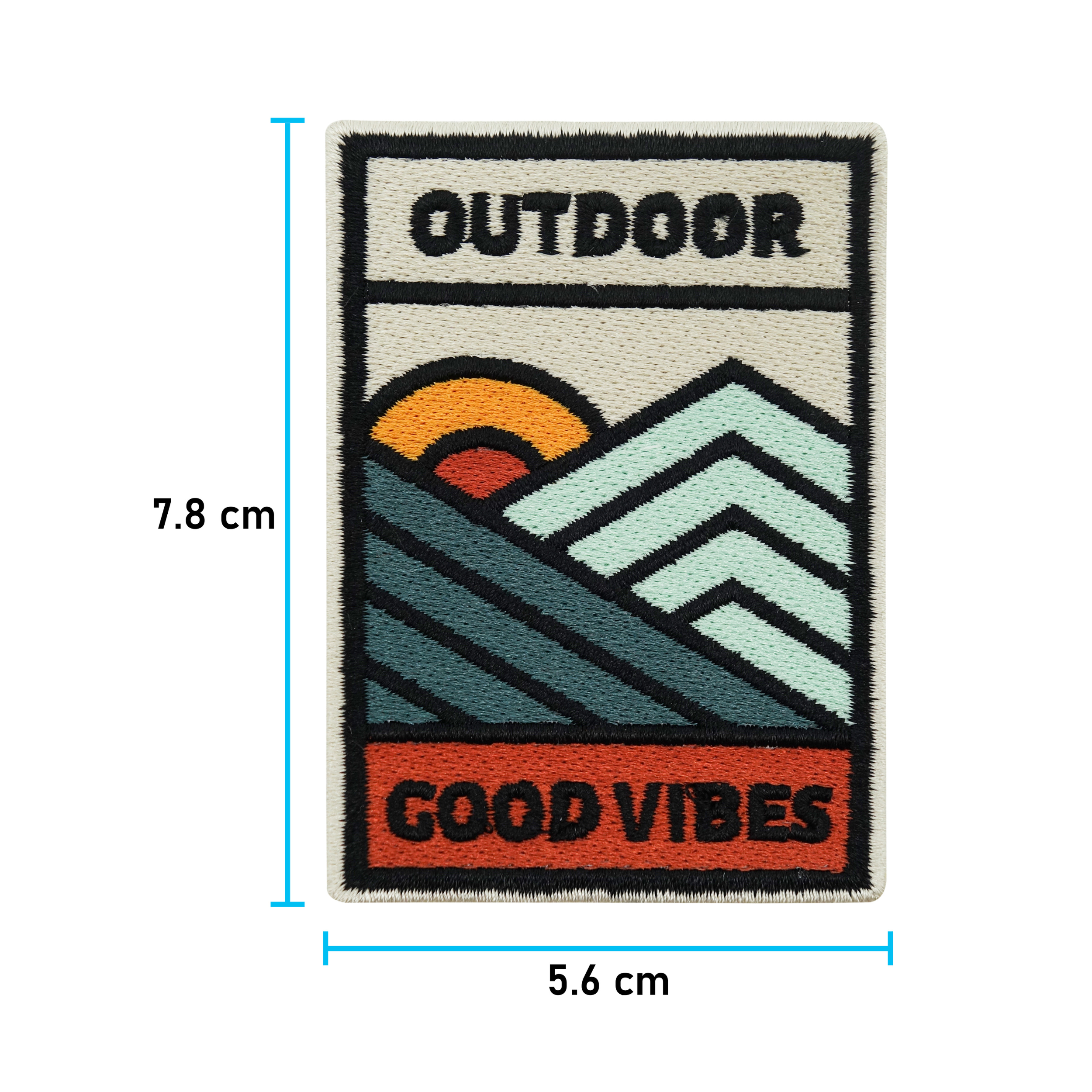 Outdoor Vibes Finally Home Patch zum Aufbügeln & Aufnähen  | Berg Patches, Natur Bügelbild, Wanderer Aufbügler, Retro Camping Aufnäher, Mountain Bügelpatch