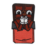 Brauner Tafel Schokolade mit Gesicht und Armen Patch