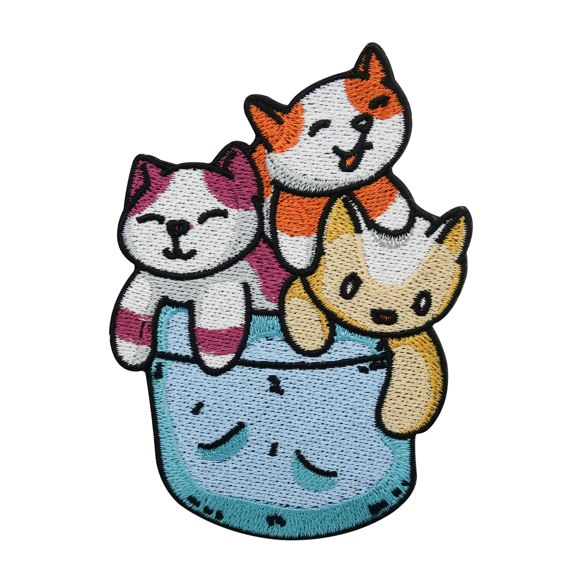 Bunte Katzen in Brusttasche Patch