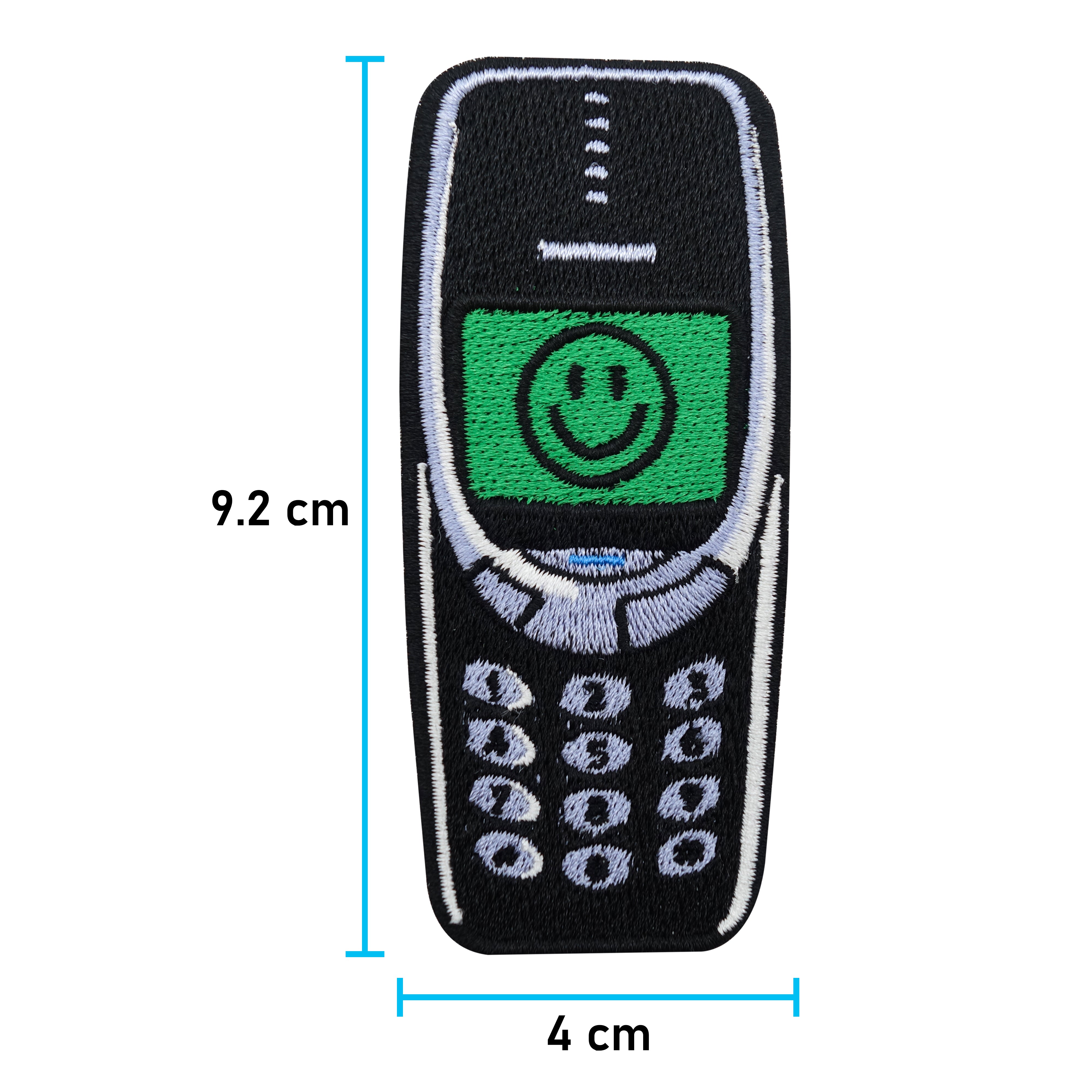 Retro Handy Patch mit der Maße: 9,2 x 4 cm