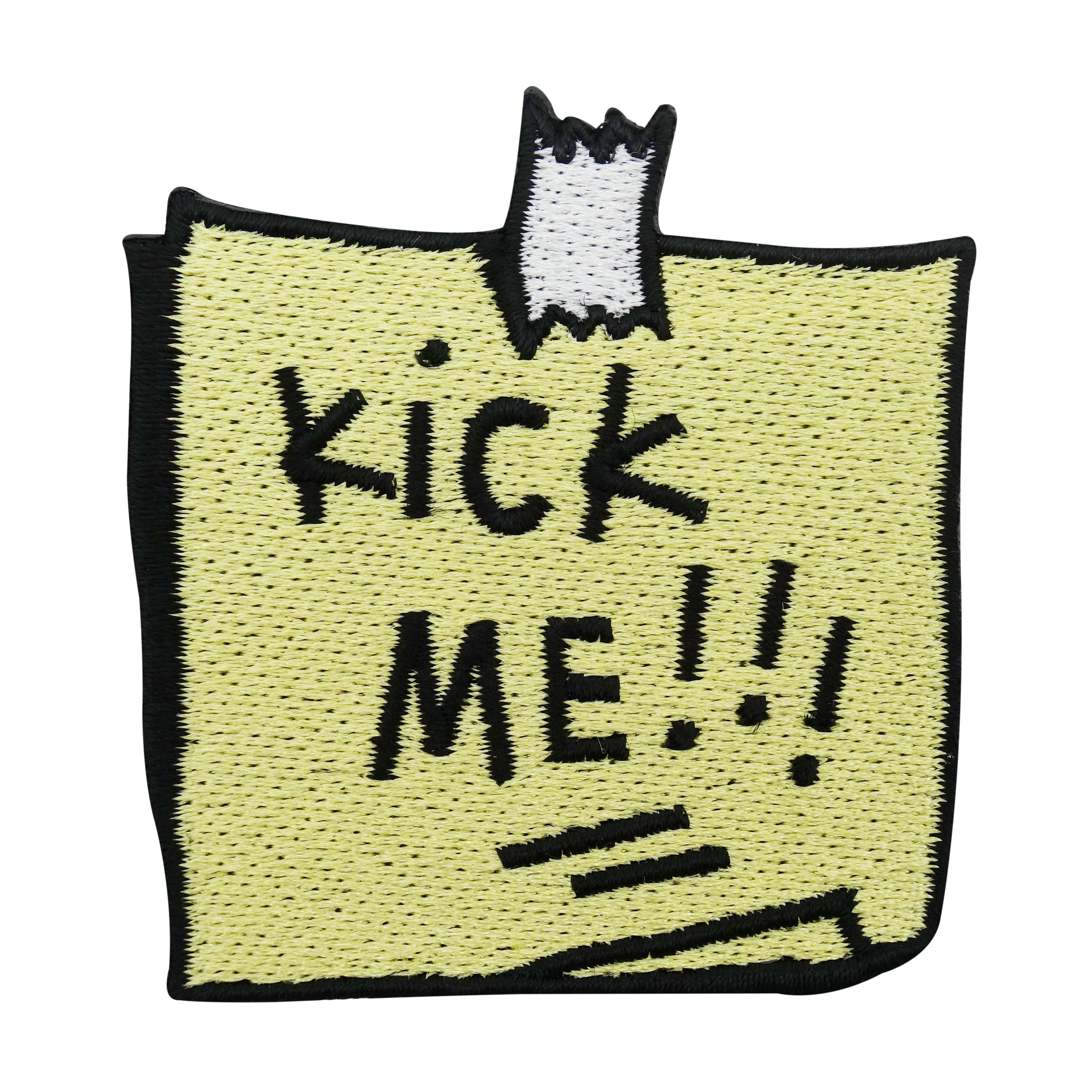 Gelber Kick Me Notiz Patch 