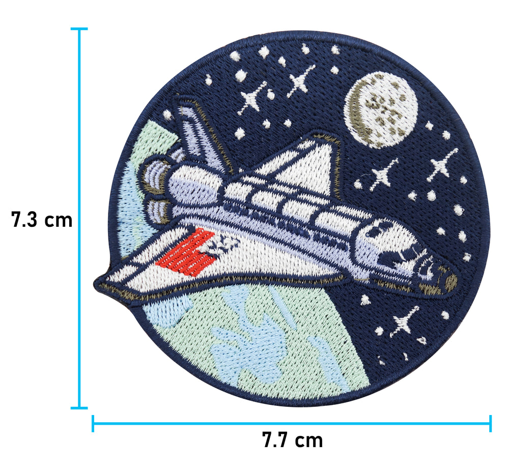 Raumschiff Patch mit der Maße: 7,3 x 7,7 cm