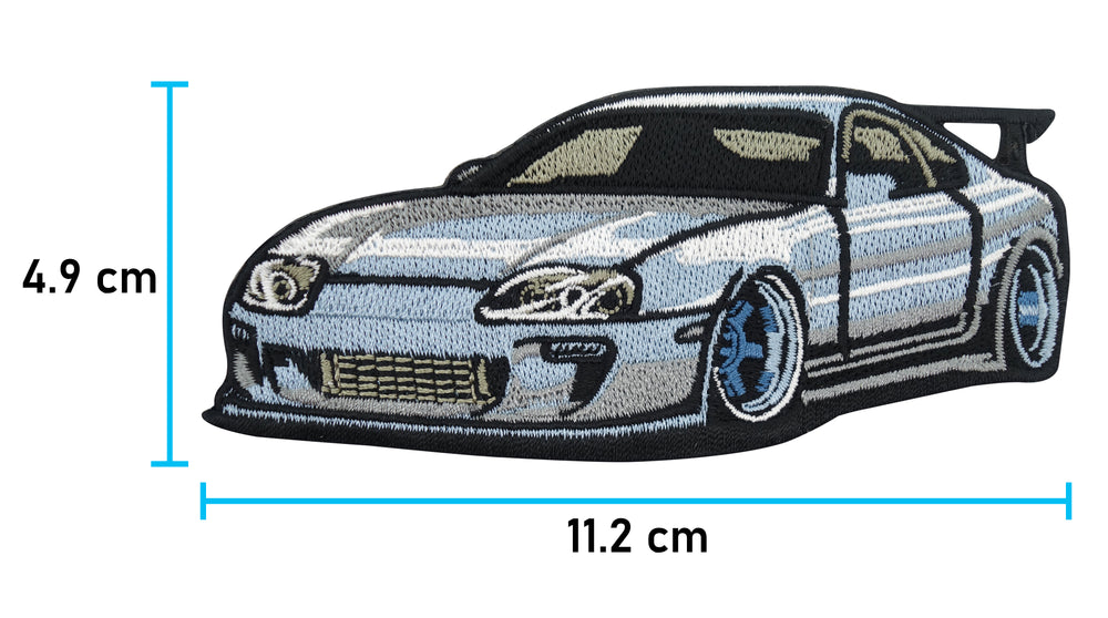 Sportwagen Patch mit der Maße: 4,9 x 11,2 cm