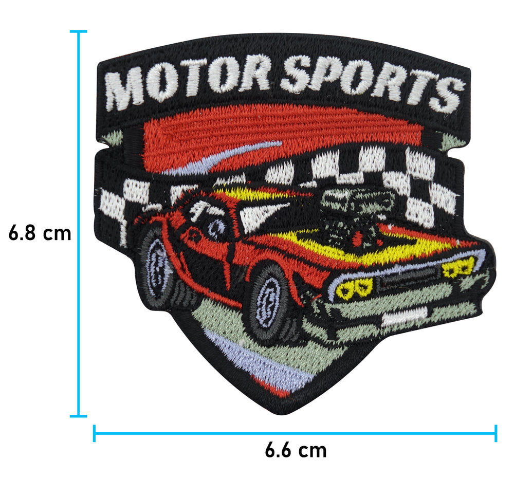 Motorsport Patch mit der Maße: 6,8 x 6,6 cm