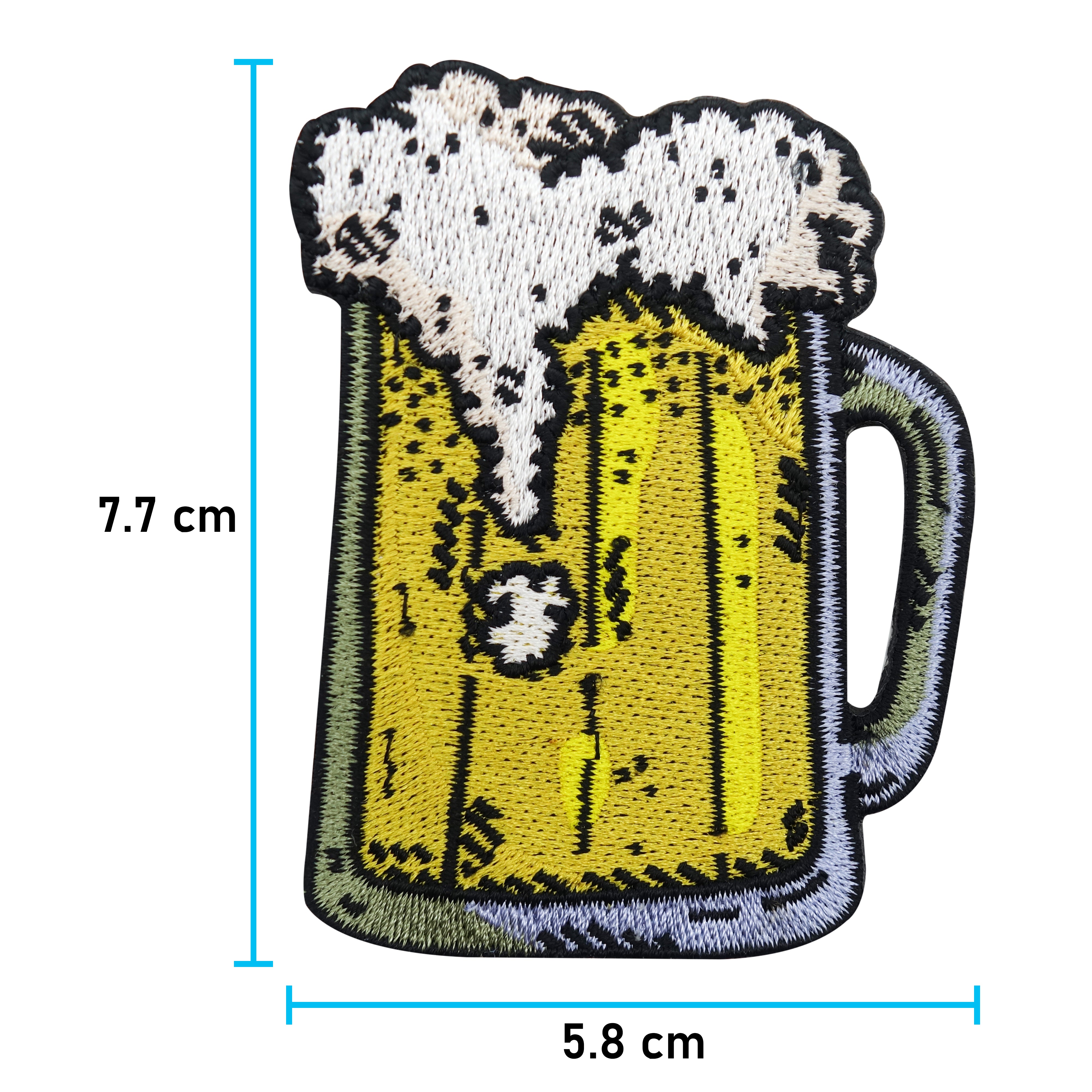 Bier Krug Patch mit der Maße: 7,7 x 5,8 cm