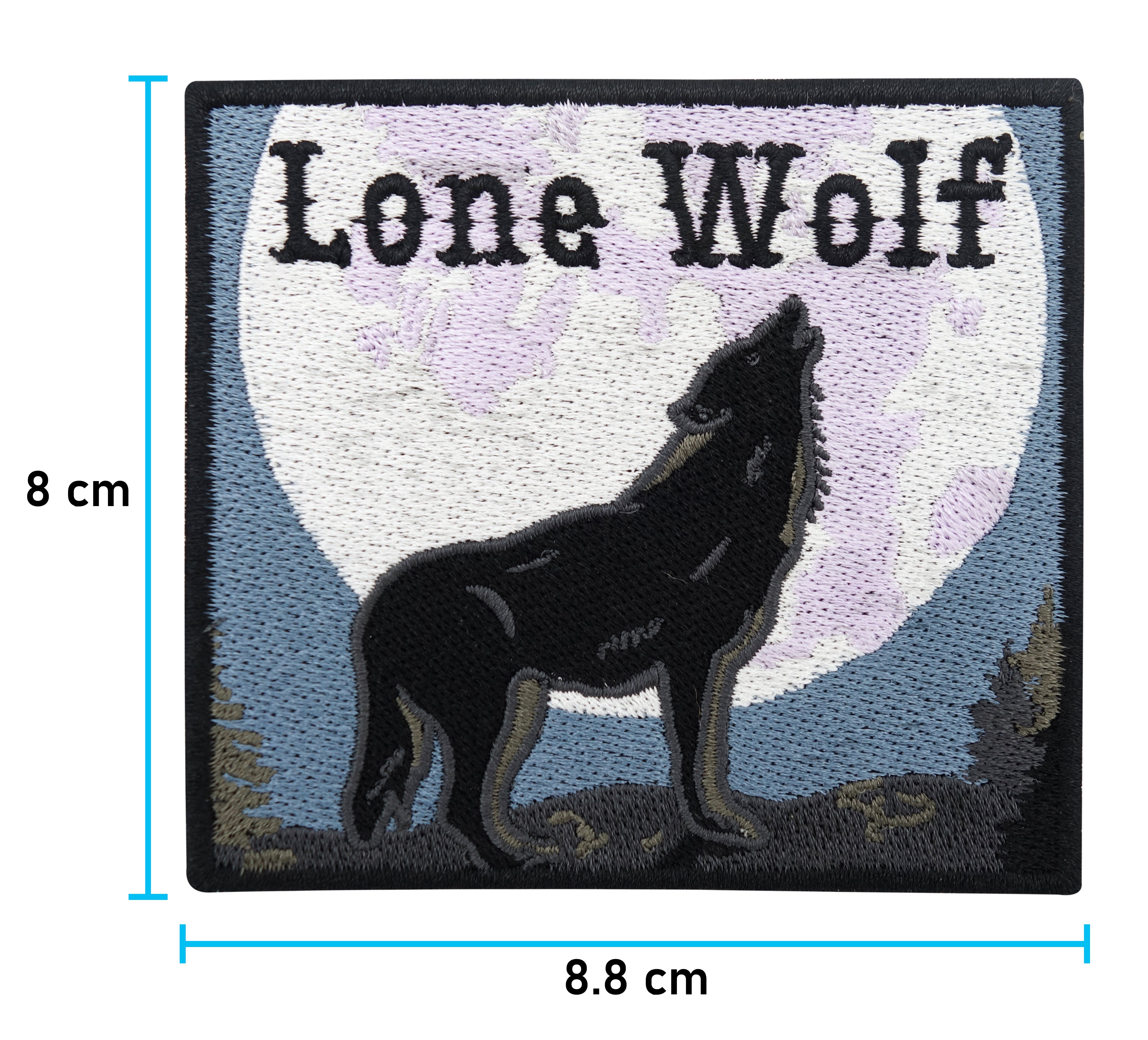 Lone Wolf Patch mit der Maße: 8 x 8,8 cm
