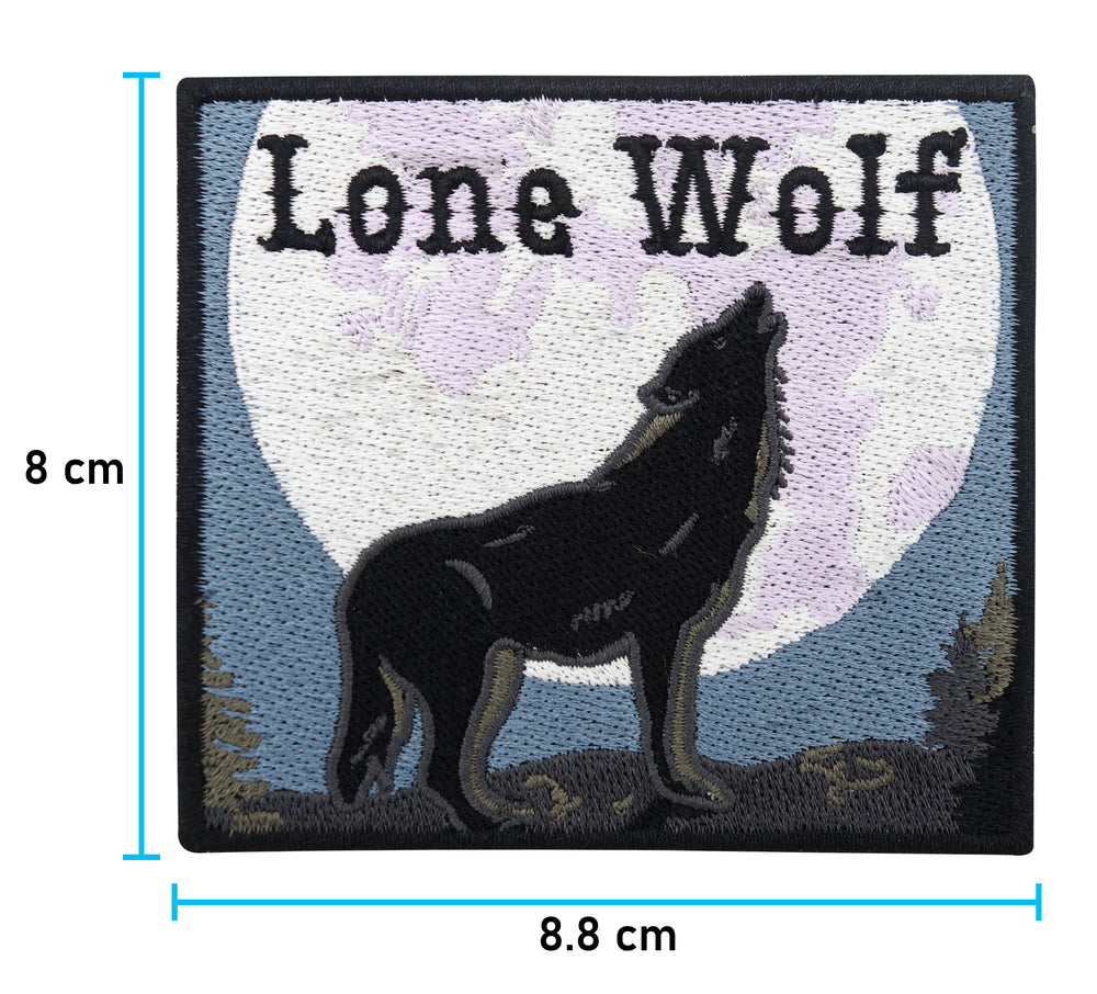 Lone Wolf Patch mit der Maße: 8 x 8,8 cm