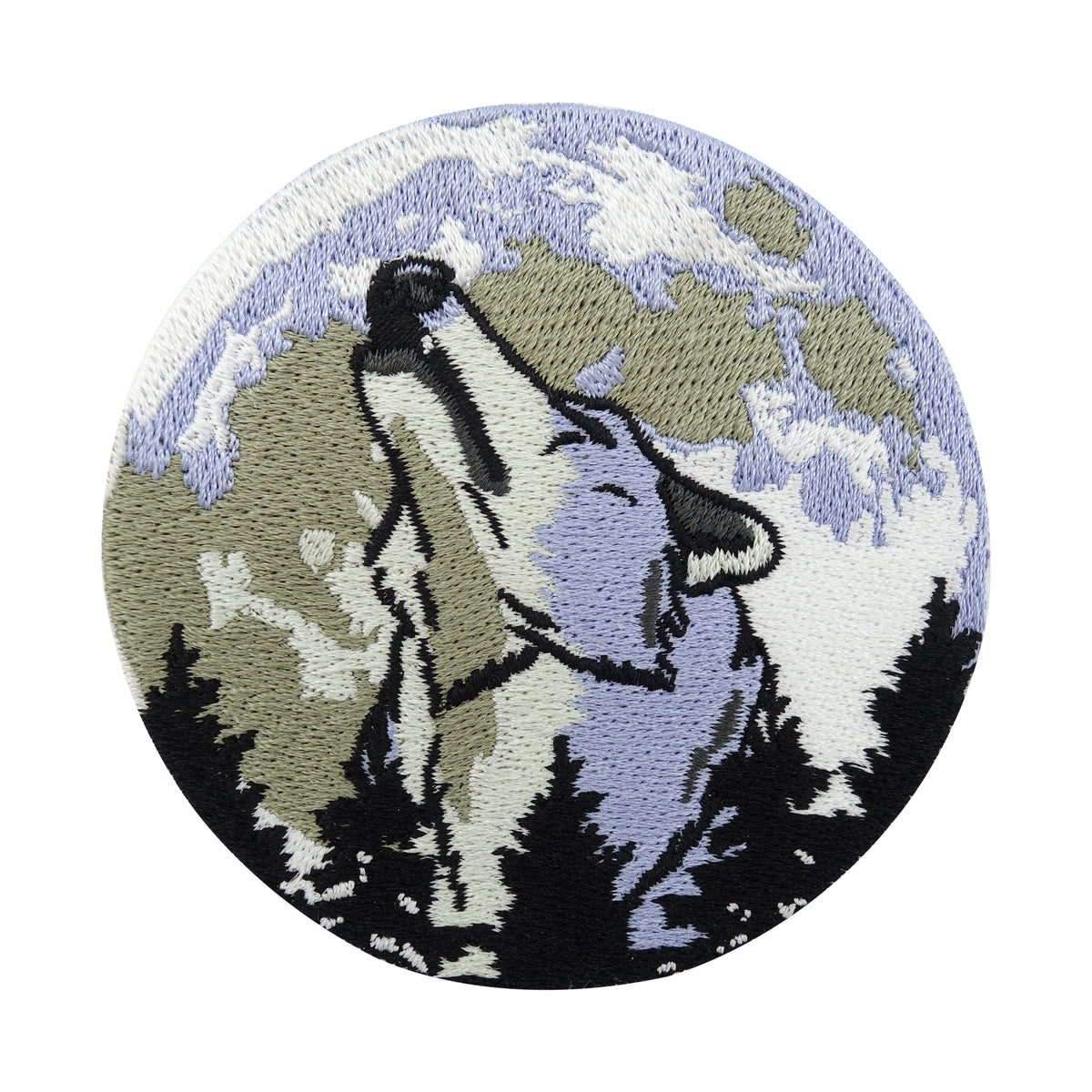 Weißer Wolf im Vollmond Patch