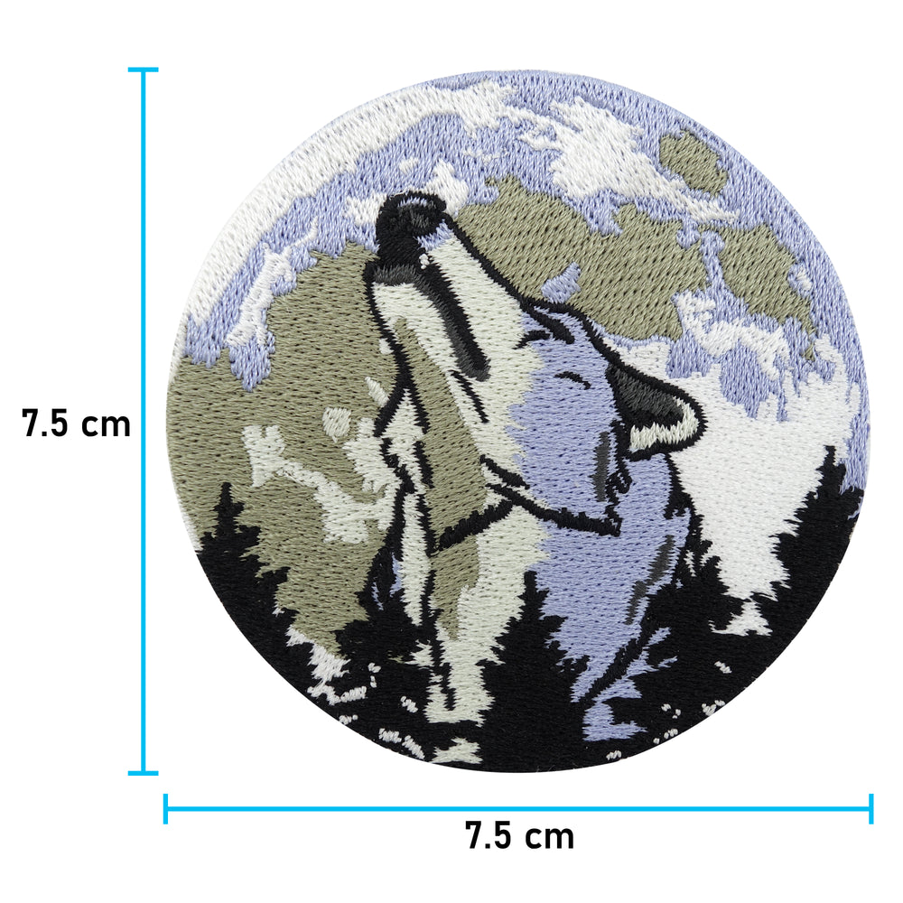 Wolf im Vollmond Patch mit der Maße: 7,5 x 7,5 m