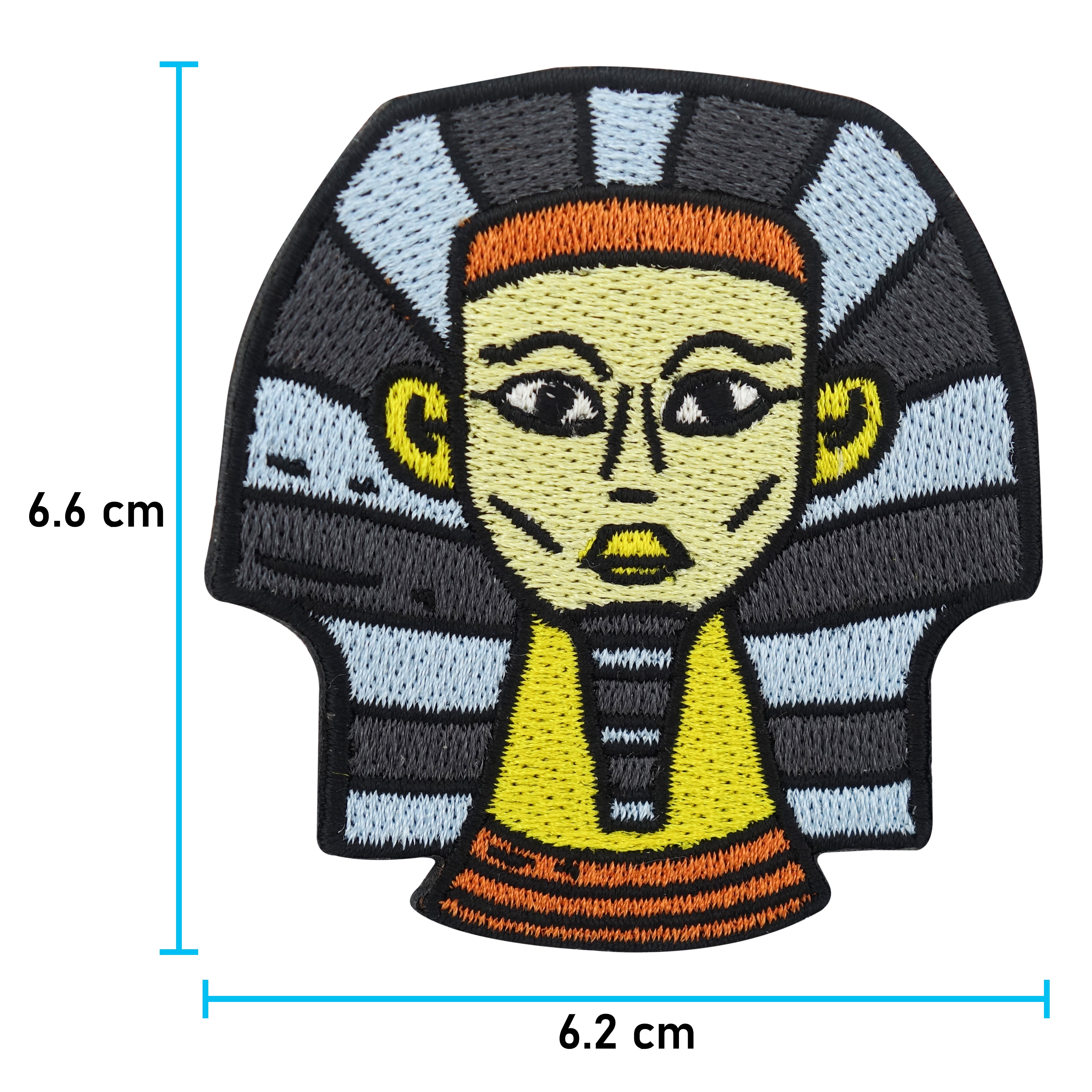 Pharao Kopf Patch mit der Maße: 6,6 x 6,2 cm