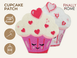Vorder- und Rückseite des Patches, mit Bügelfolie. „Finally Home“ Logo und Nutzungsoptionen: Aufbügeln, Aufnähen, Aufkleben mit Textilkleber