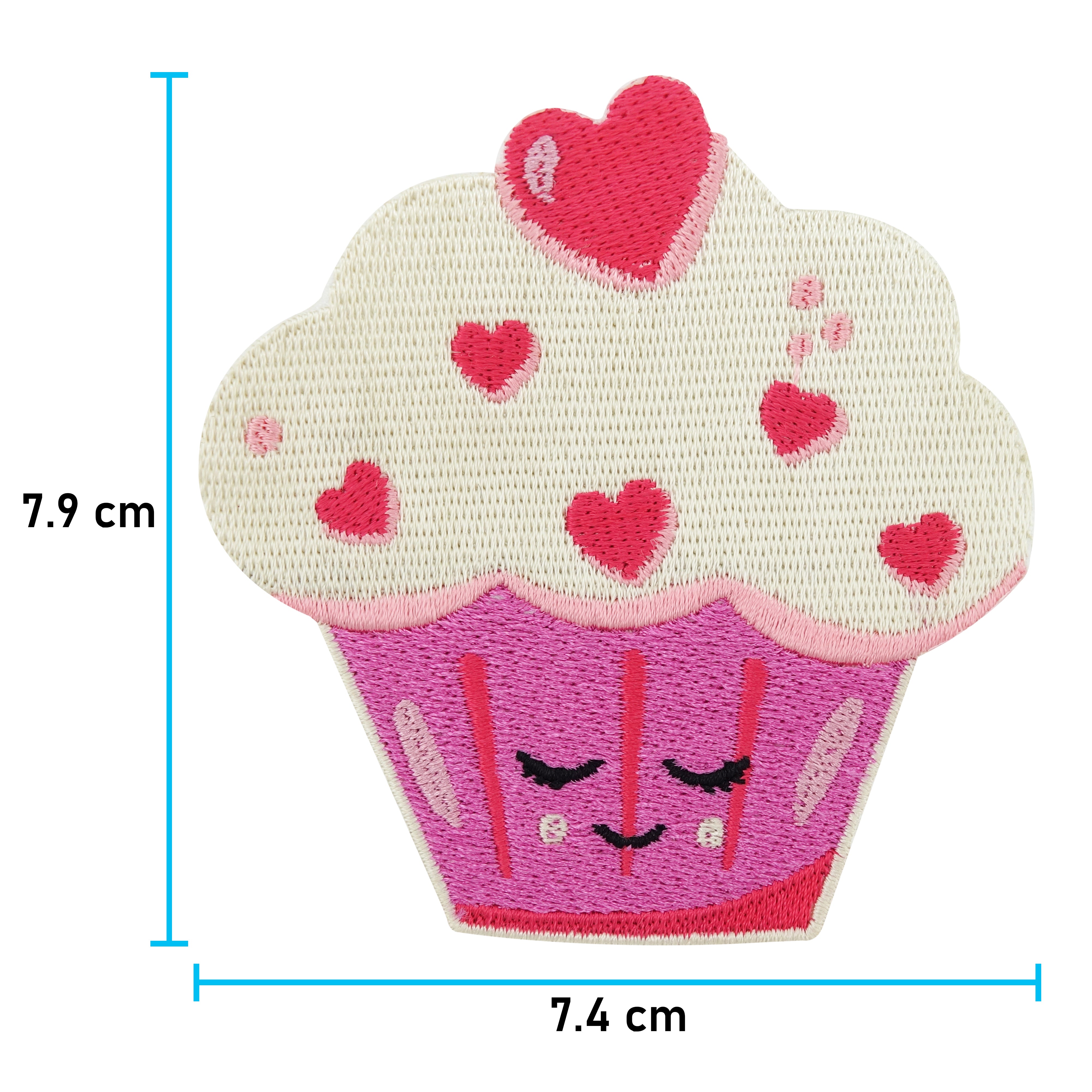 Sweet Cupcake Patch mit der Maße: 7,9 x 7,4 cm