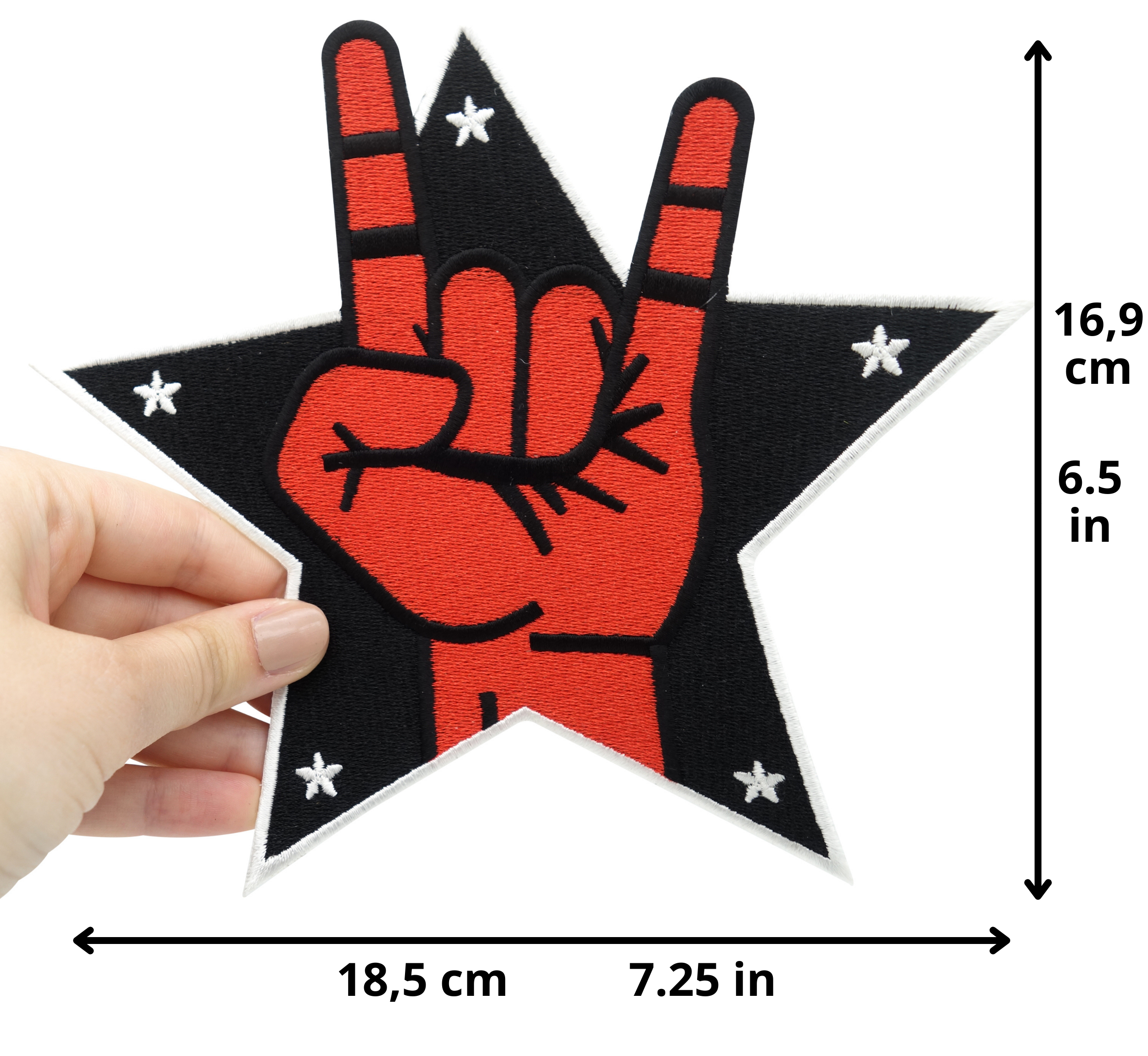 Rocker Patch mit der Maße: 6.5 x 7.25 in