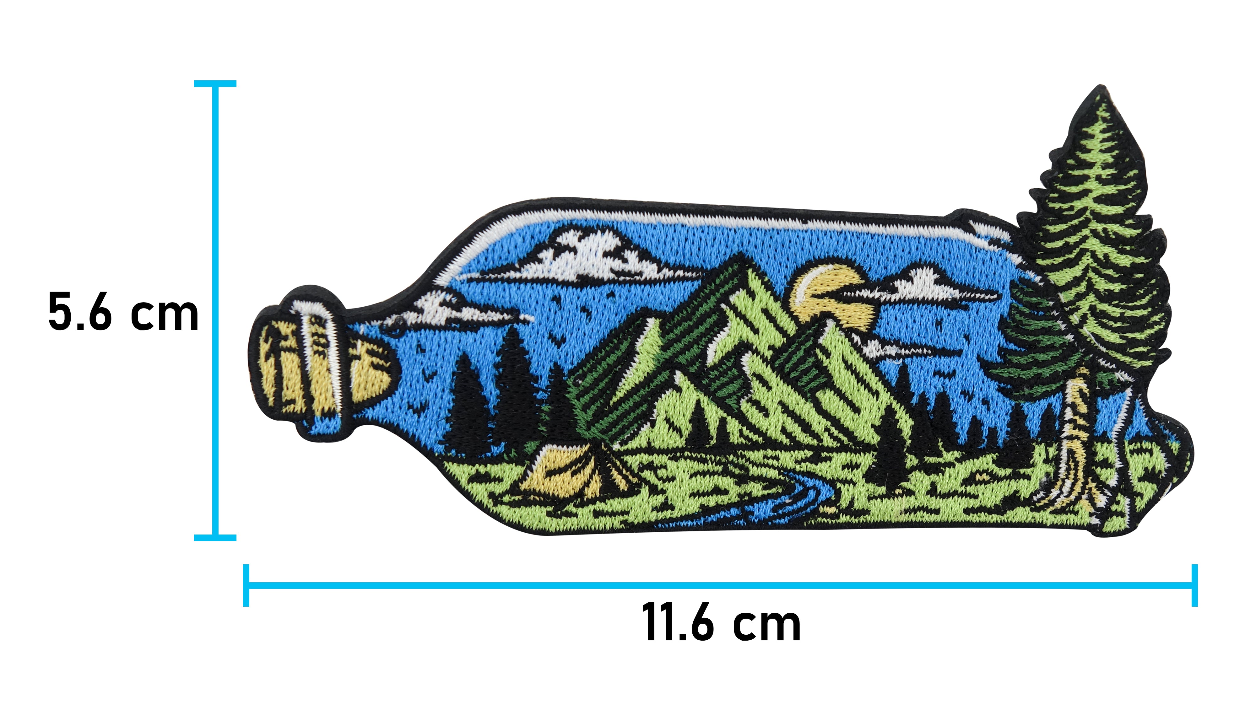 Landschaft in Flasche Patch mit der Maße: 5,6 x 11,6 cm