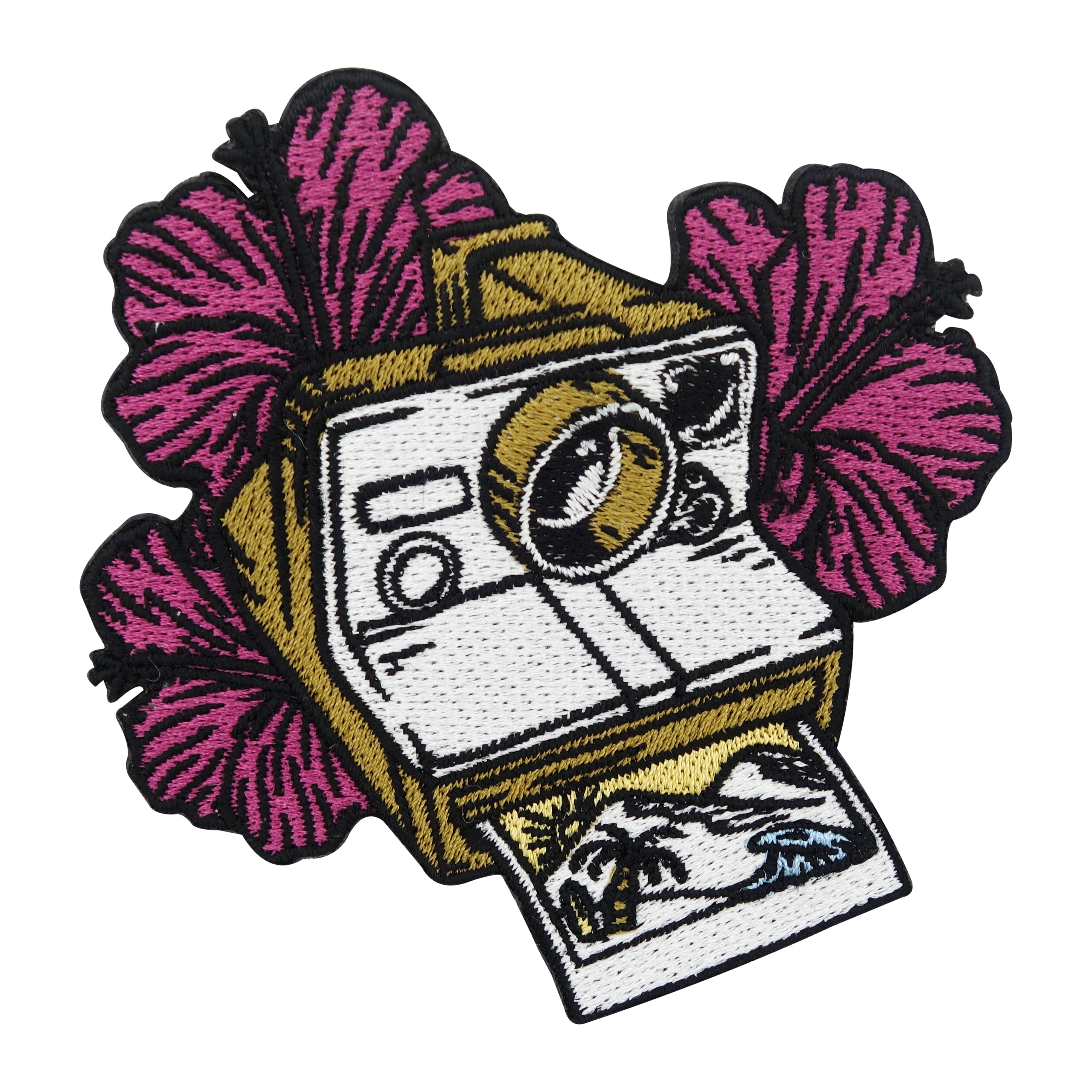 Violett-weißer Polaroid Kamera Patch 