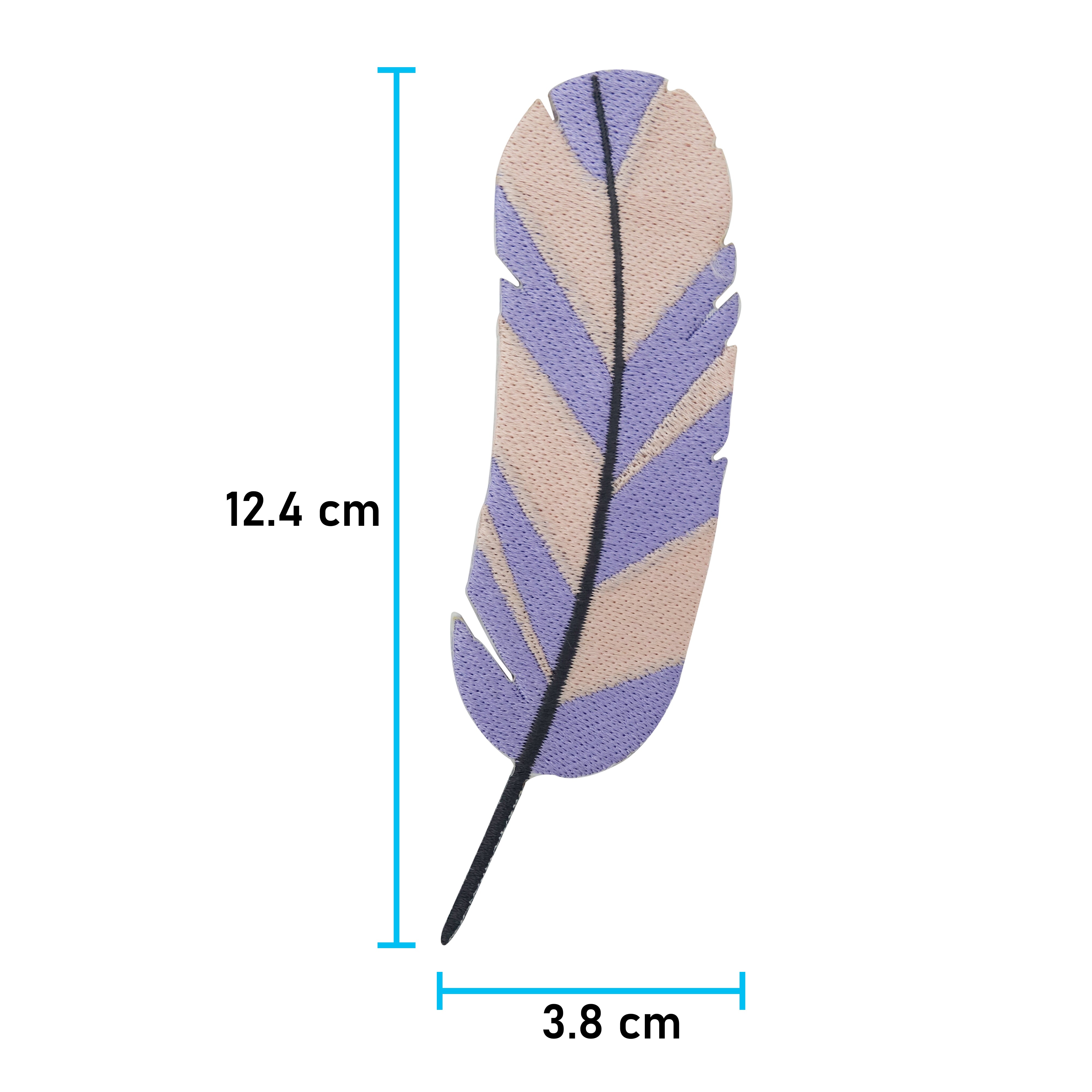 Feder Patch mit der Maße: 12,4 x ,8 cm