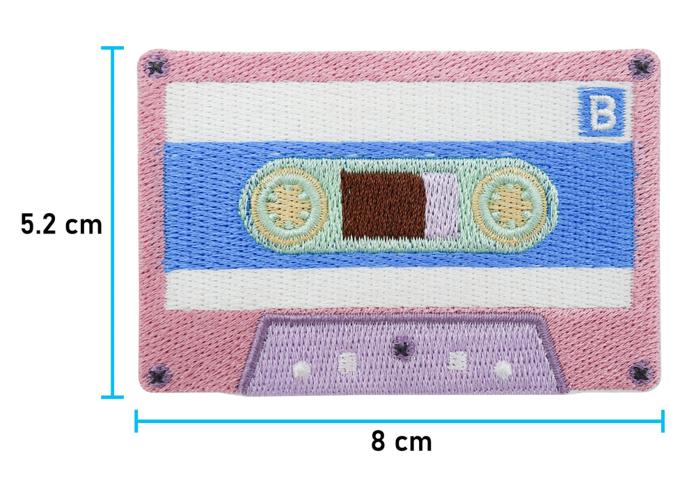 Kassetten Patch mit der Maße: 5,2 x 8 cm